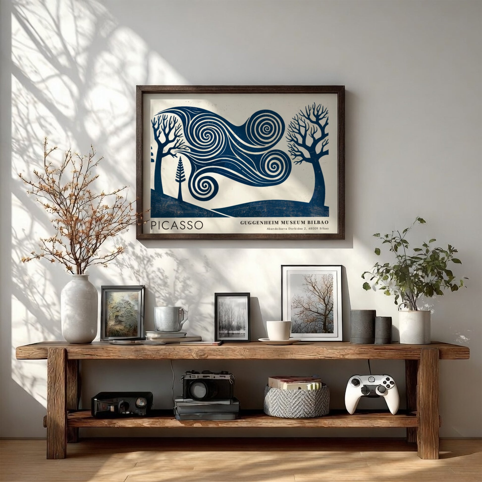 Pablo Picasso poster featuring The Musician in blue abstract style