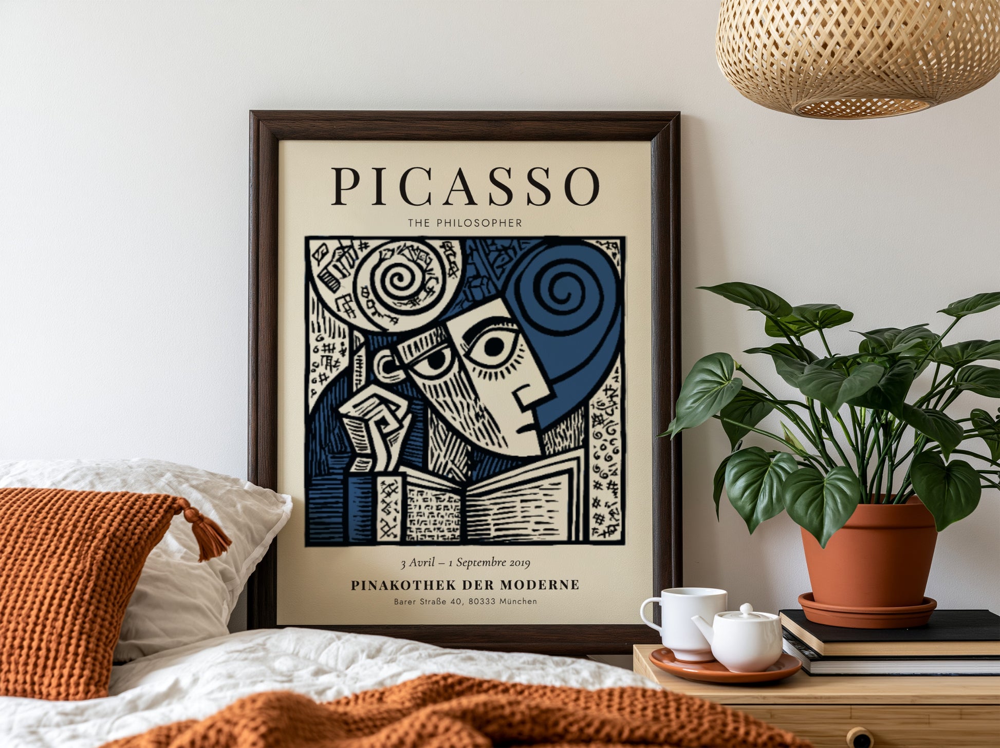 Picasso inspired poster featuring The Philosopher in bold colors and lines