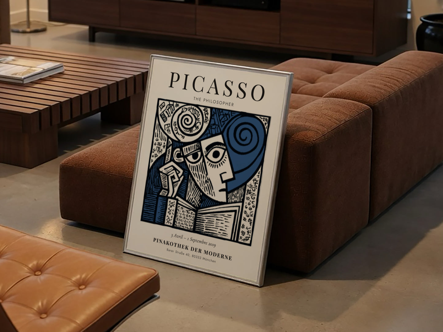Picasso inspired poster featuring The Philosopher in bold colors and lines