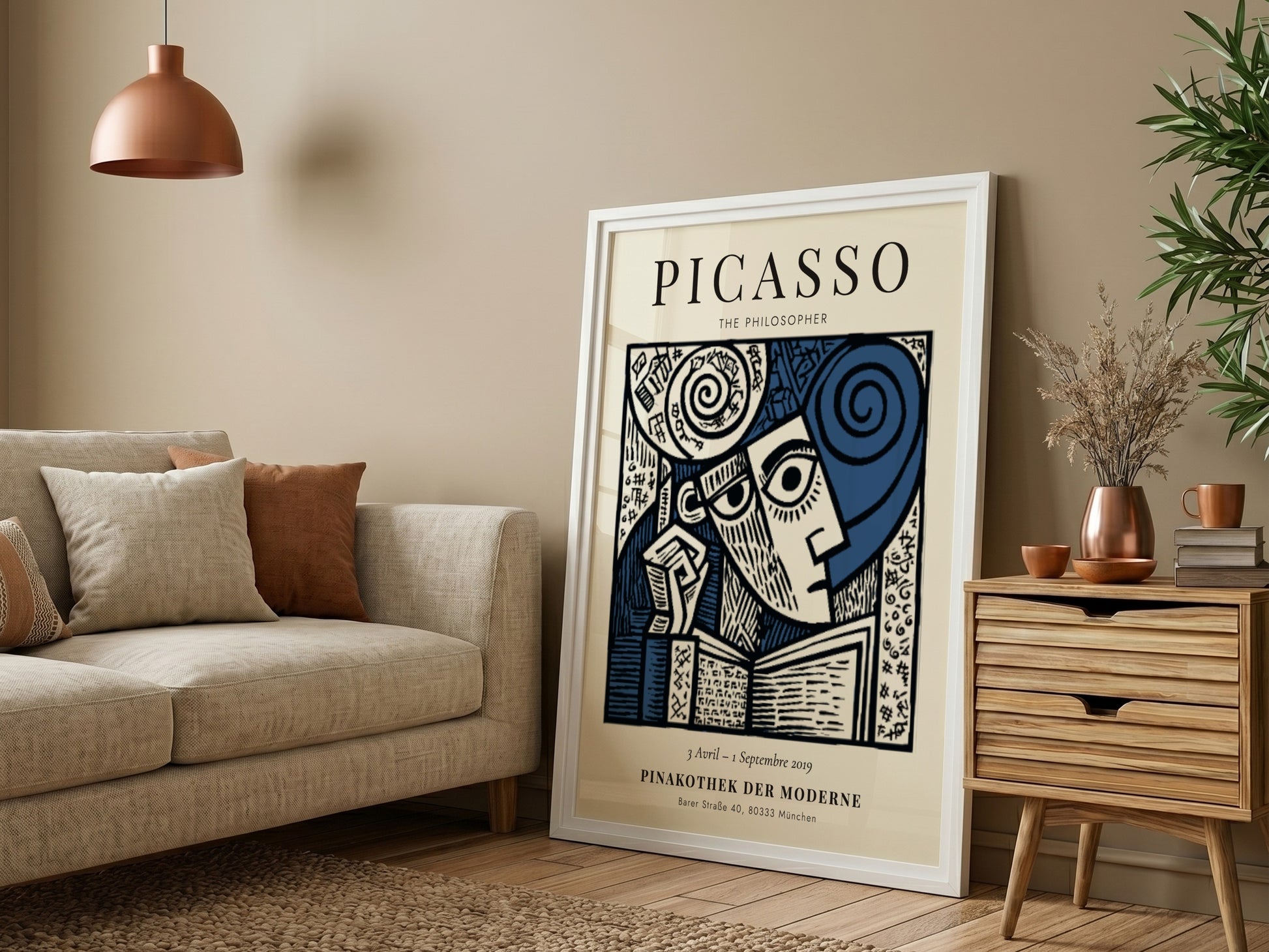 Picasso inspired poster featuring The Philosopher in bold colors and lines