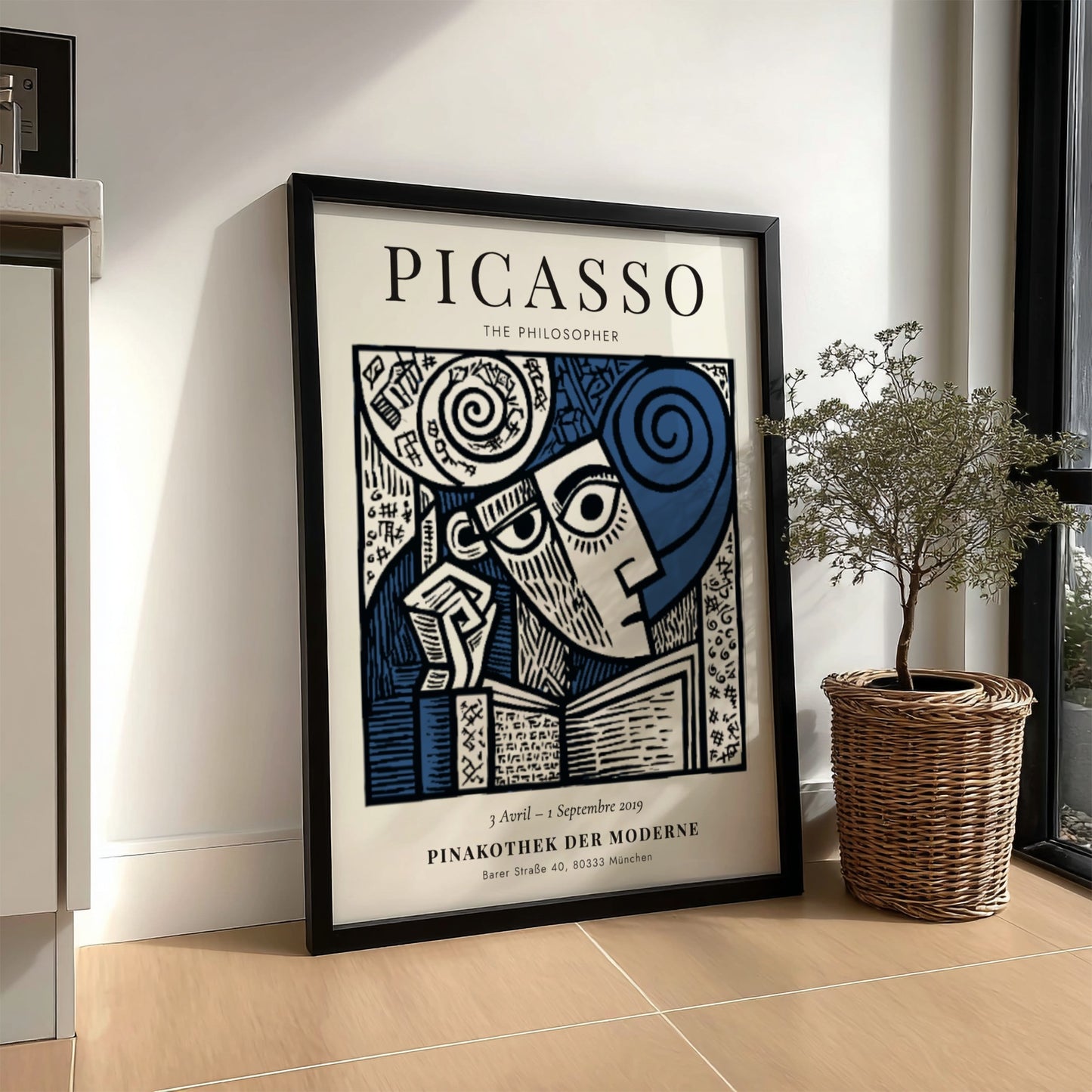 Picasso inspired poster featuring The Philosopher in bold colors and lines