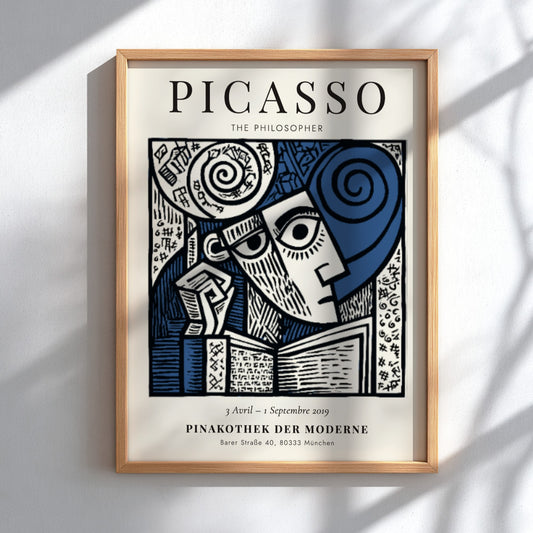 Picasso inspired poster featuring The Philosopher in bold colors and lines