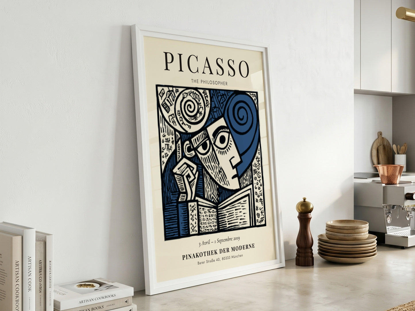 Picasso inspired poster featuring The Philosopher in bold colors and lines