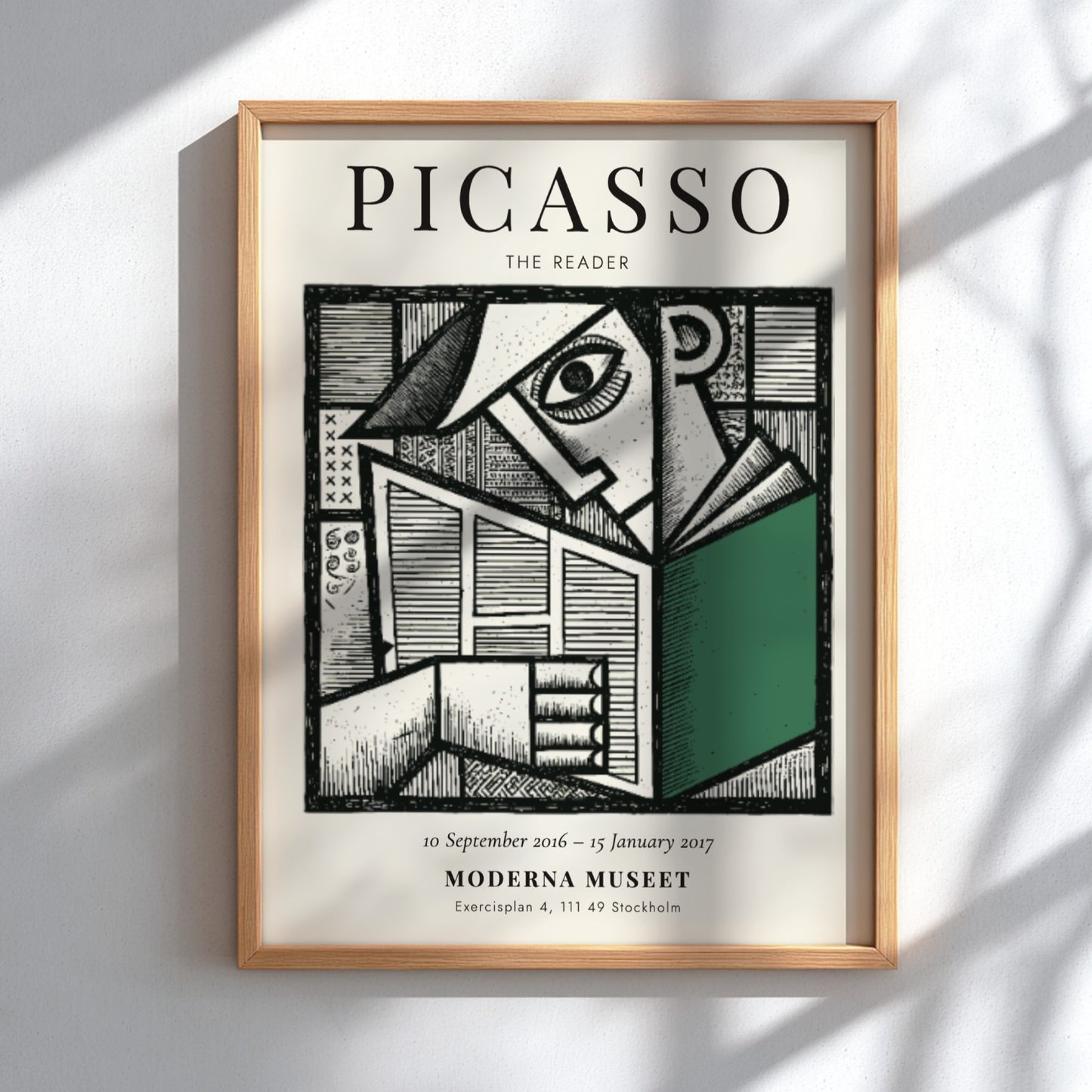 Picasso inspired poster featuring bold lines and colors in a modern art style
