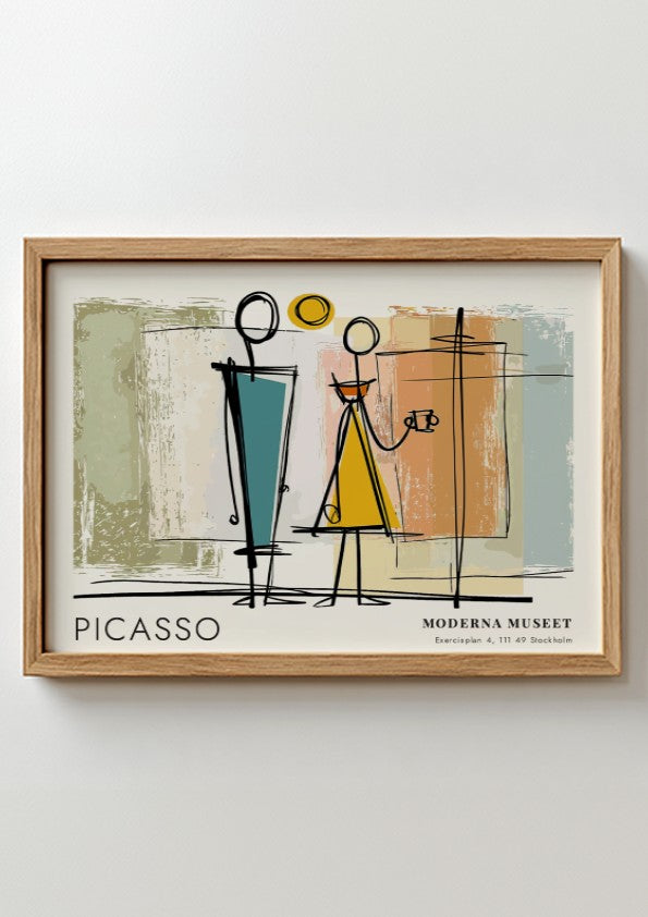 Wall art print featuring The Reader by Pablo Picasso with bold lines and vibrant colors