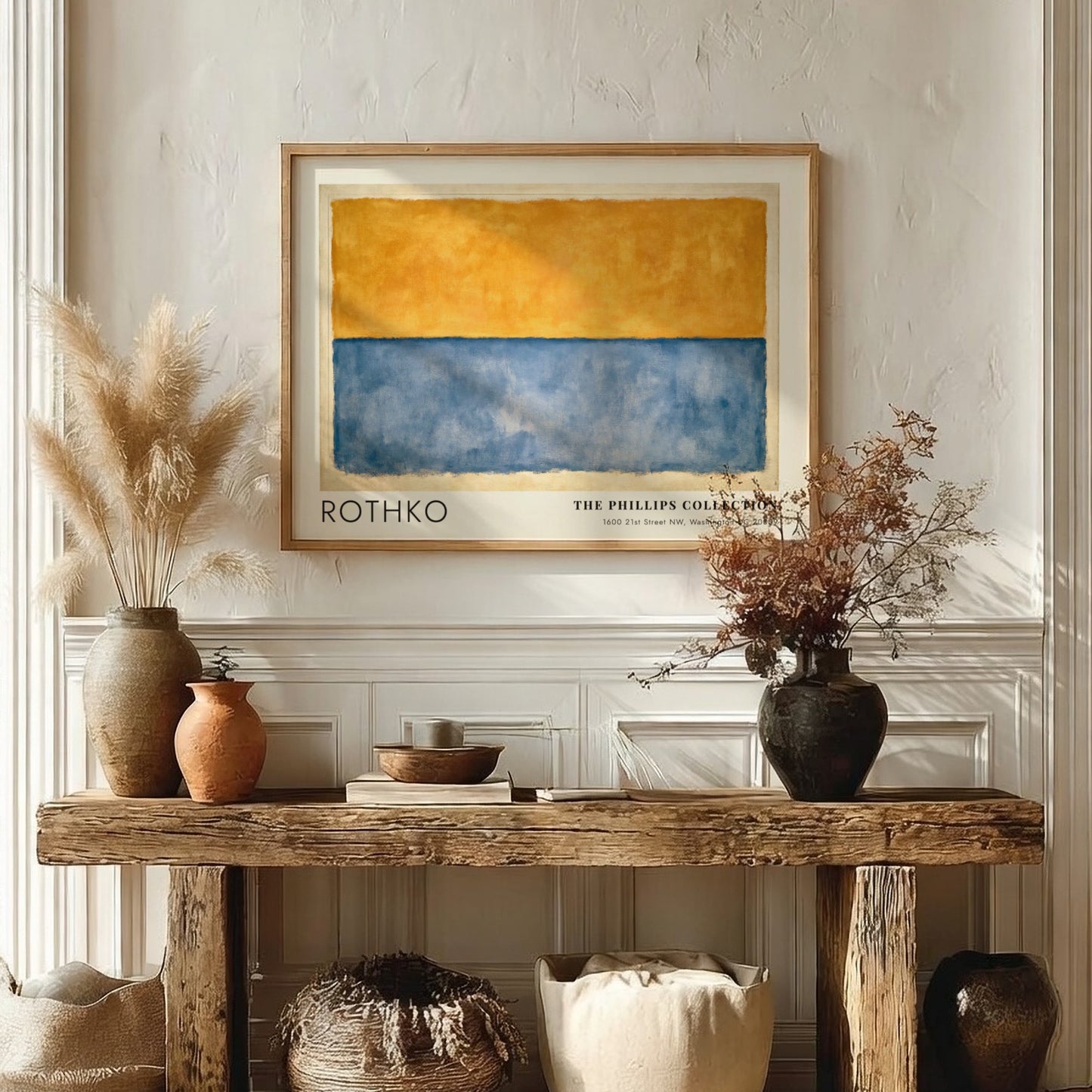 Wall art poster of Mark Rothko Meditation in Colour with yellow and blue fields