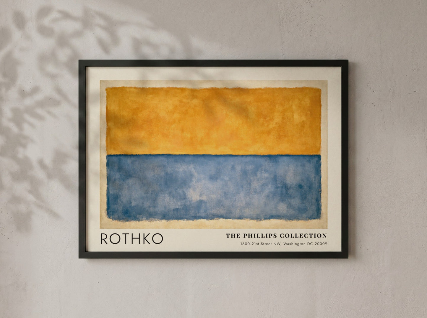 Wall art poster of Mark Rothko Meditation in Colour with yellow and blue fields