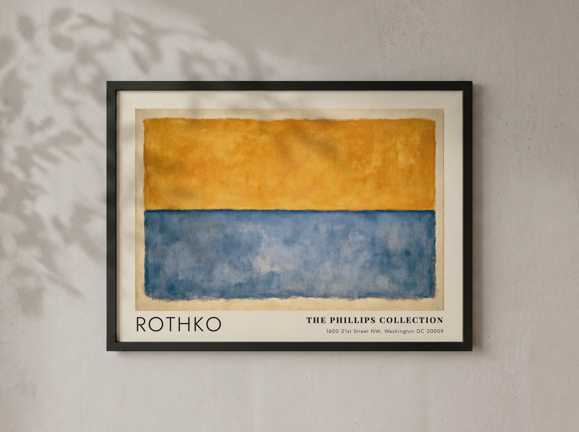 Wall art poster of Mark Rothko Meditation in Colour with yellow and blue fields