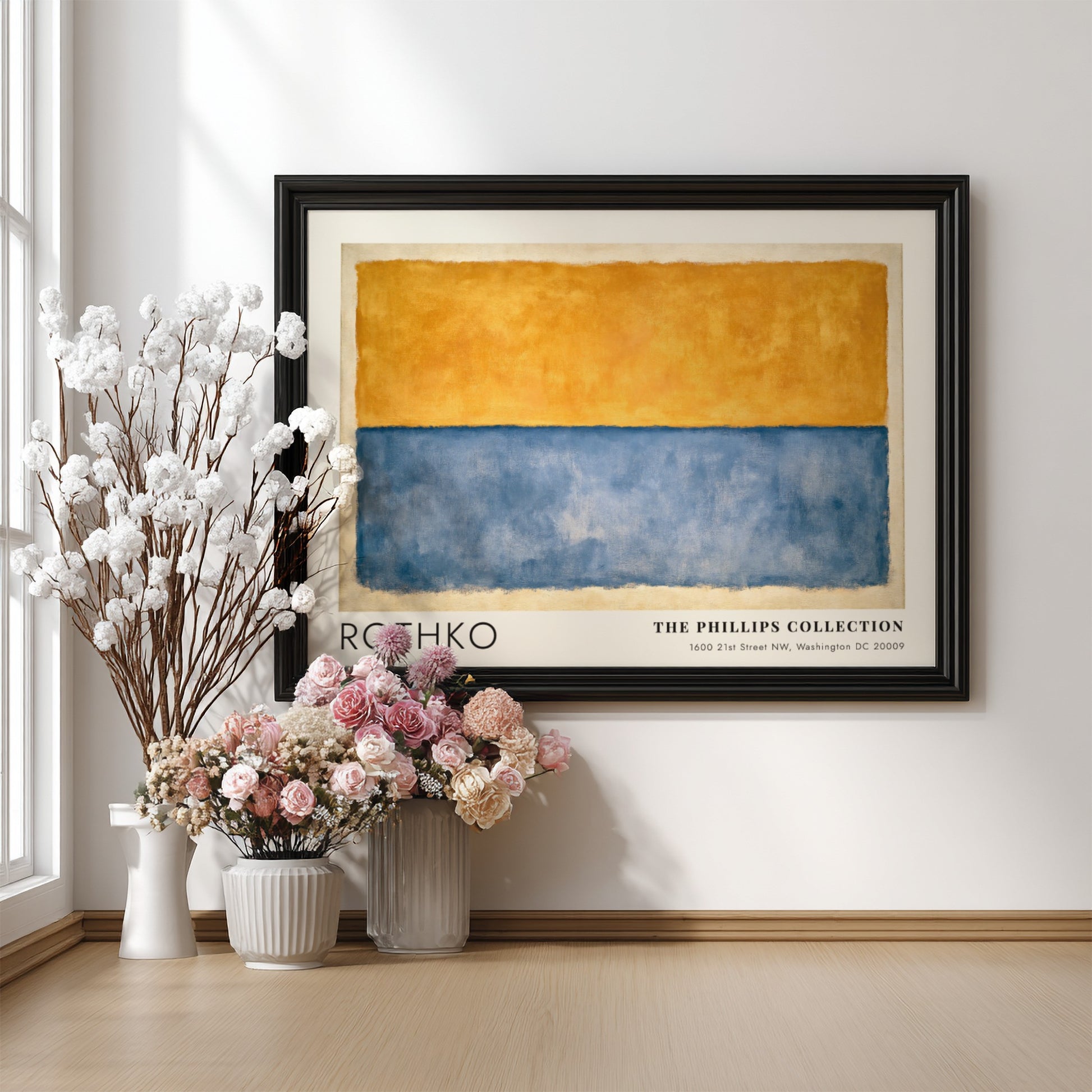Wall art poster of Mark Rothko Meditation in Colour with yellow and blue fields