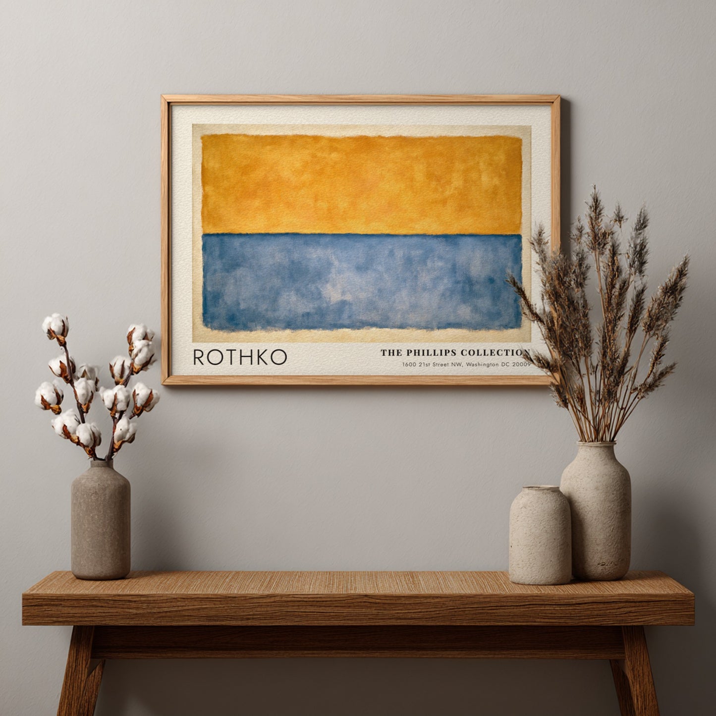 Wall art poster of Mark Rothko Meditation in Colour with yellow and blue fields