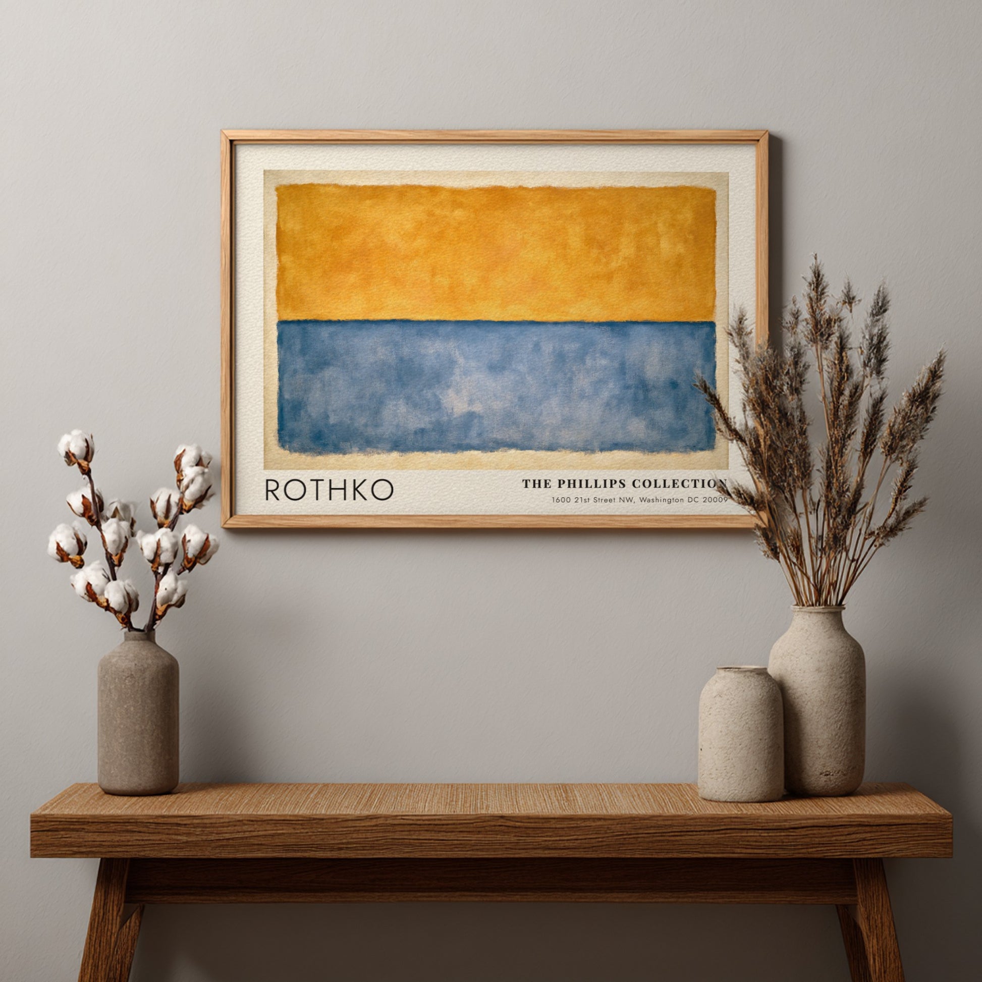 Wall art poster of Mark Rothko Meditation in Colour with yellow and blue fields