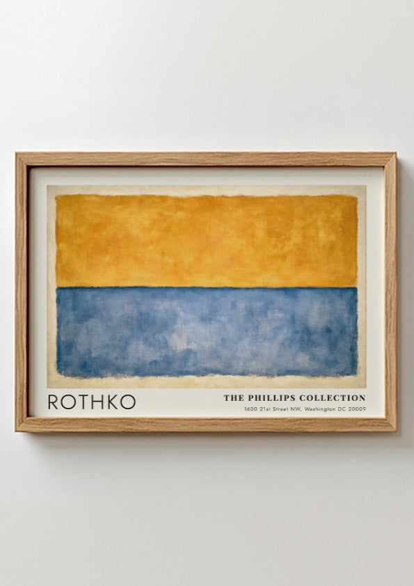 Wall art poster of Mark Rothko Meditation in Colour with yellow and blue fields