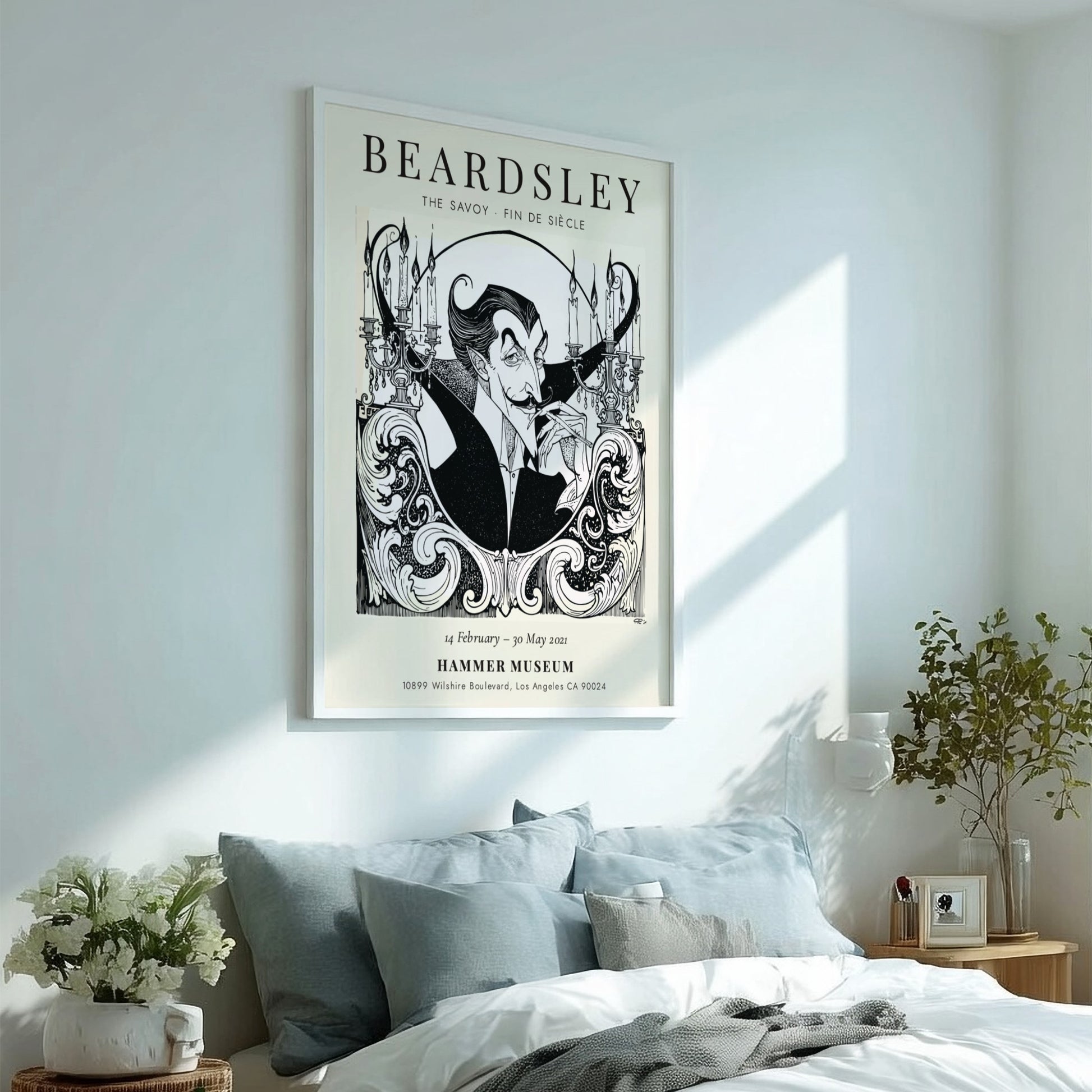 Aubrey Beardsley poster featuring The Savoy - Fin de Siècle with intricate black and white design.