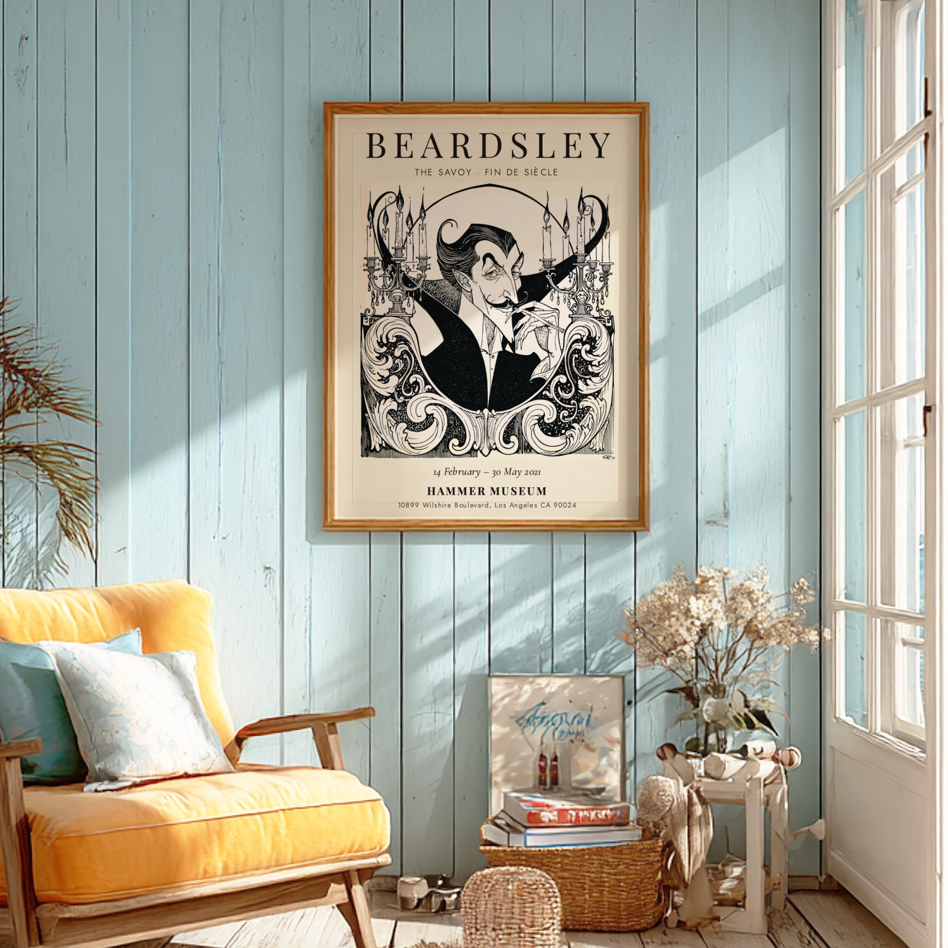 Aubrey Beardsley poster featuring The Savoy - Fin de Siècle with intricate black and white design.