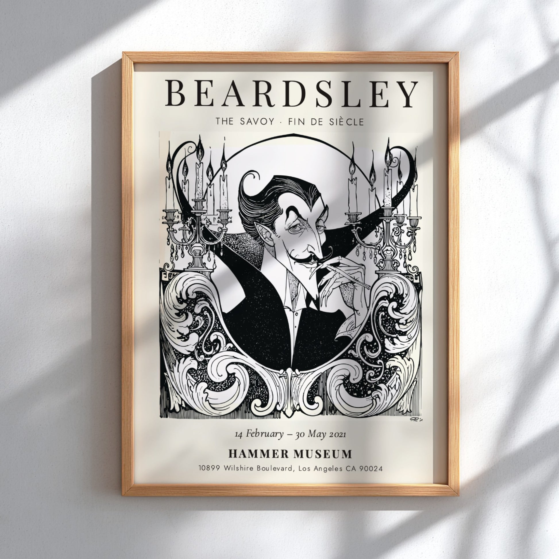 Aubrey Beardsley poster featuring The Savoy - Fin de Siècle with intricate black and white design.