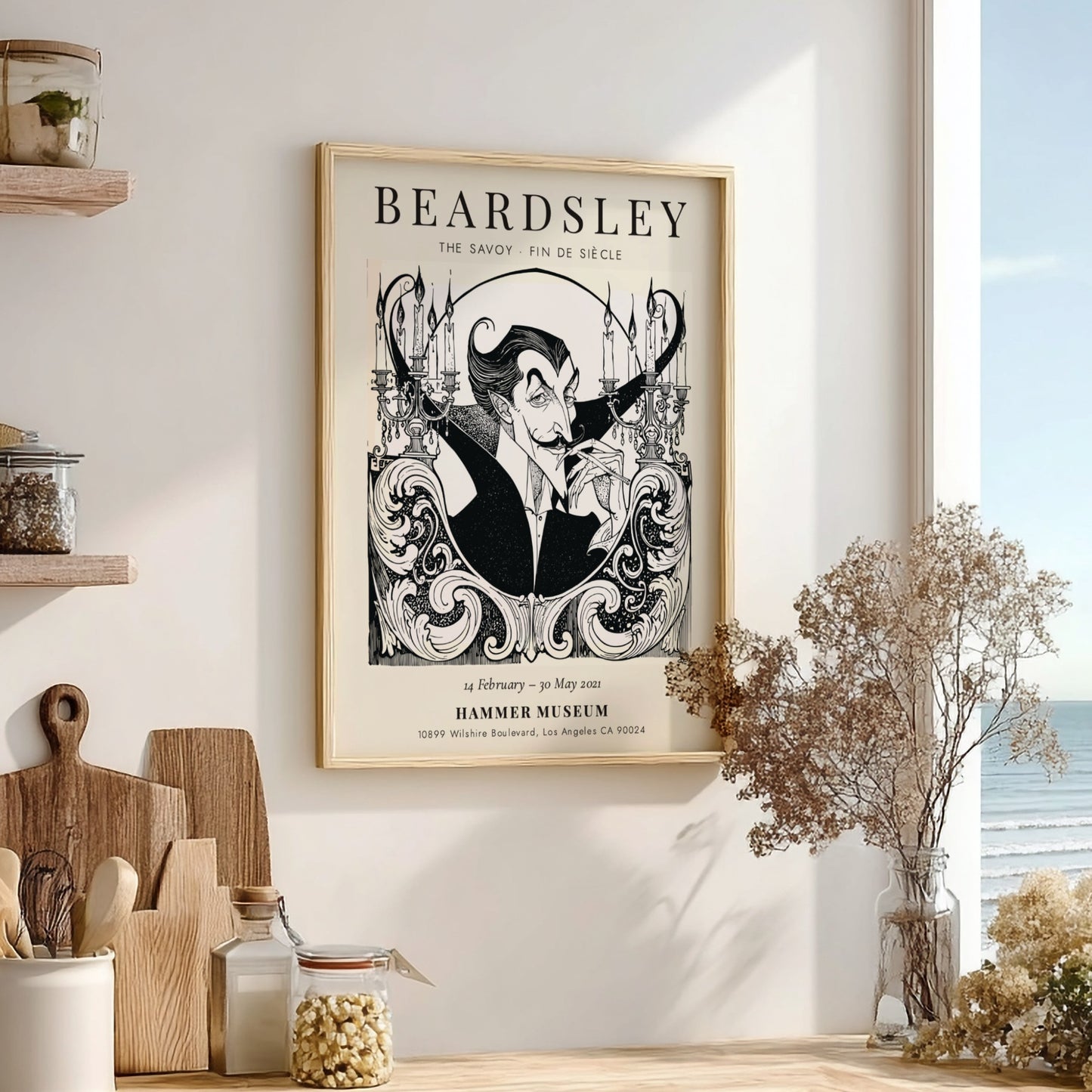 Aubrey Beardsley poster featuring The Savoy - Fin de Siècle with intricate black and white design.