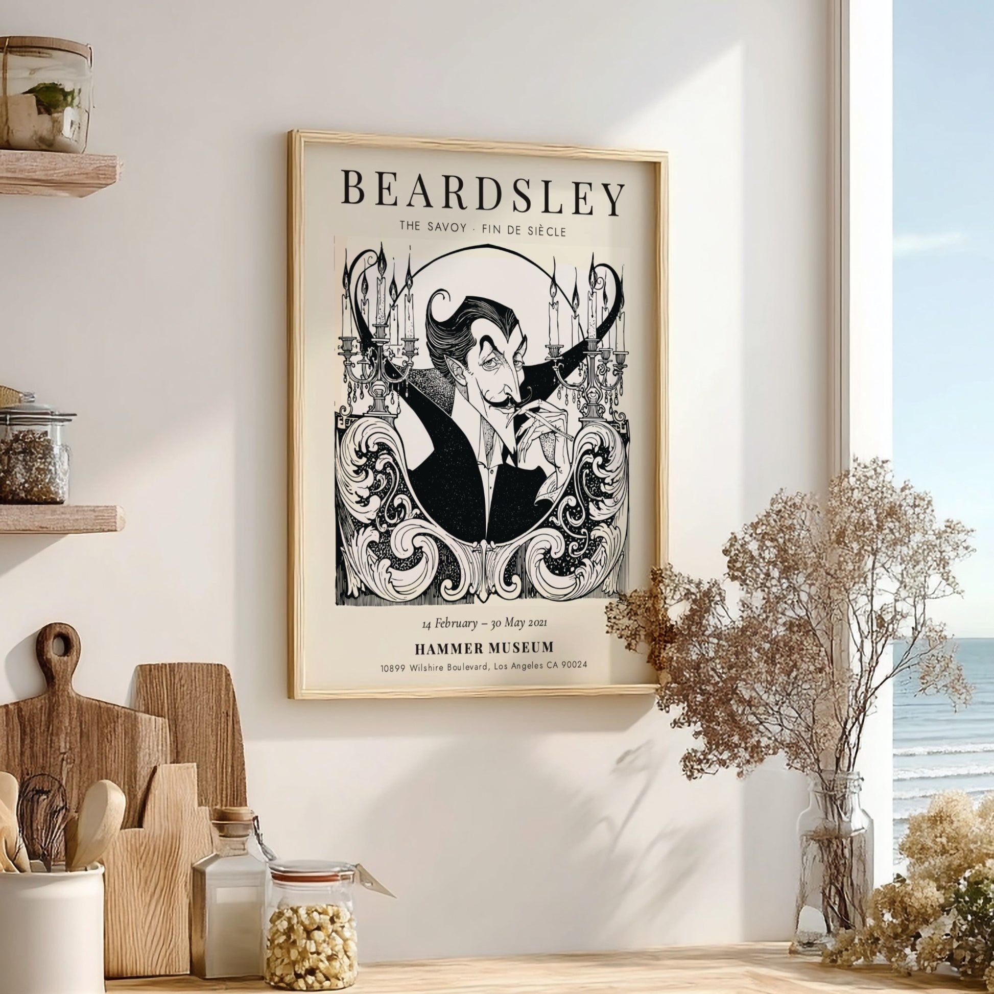 Aubrey Beardsley poster featuring The Savoy - Fin de Siècle with intricate black and white design.