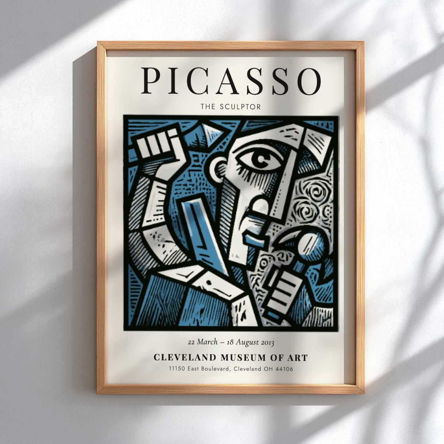 The Sculptor poster featuring bold lines and expressive colors inspired by Picasso's style.