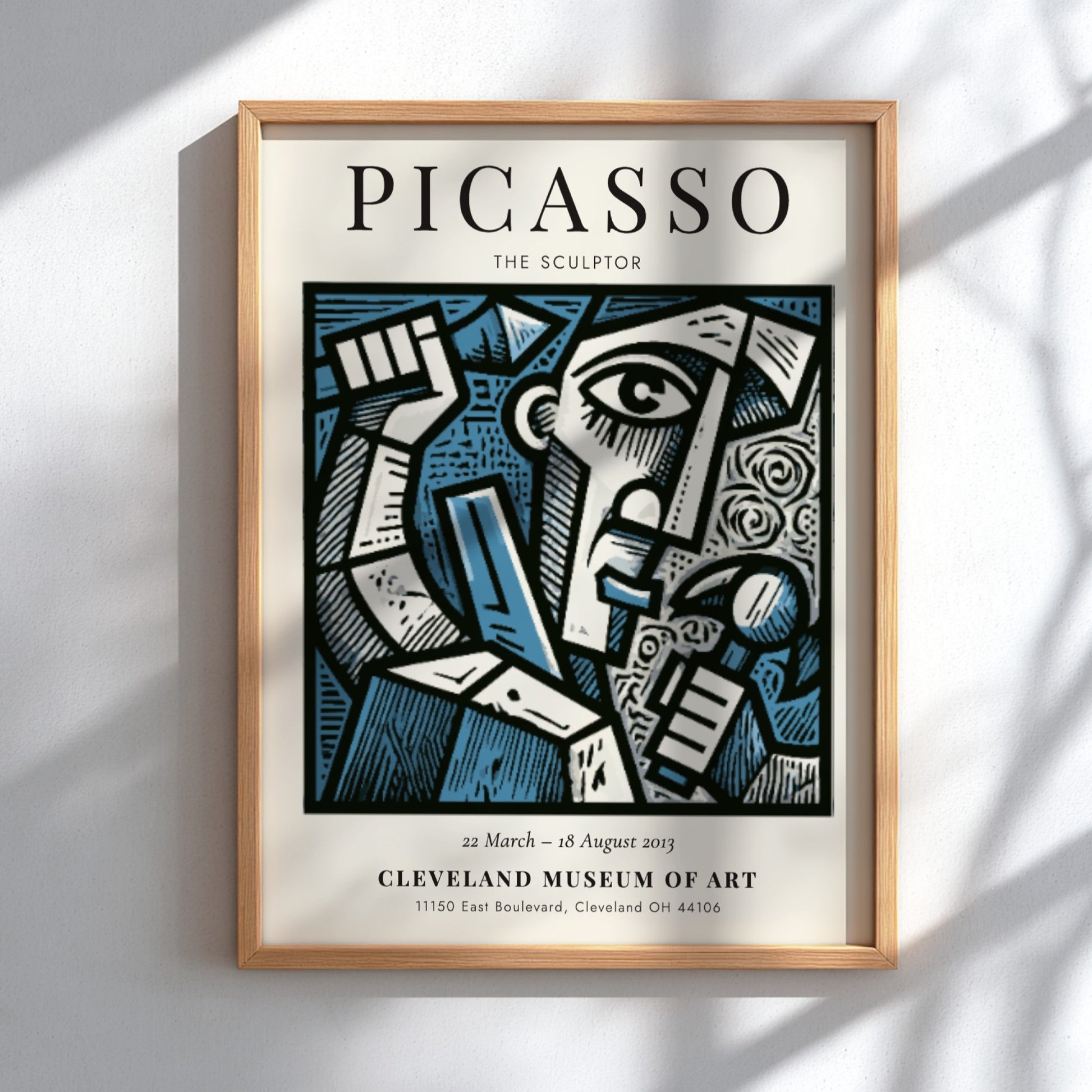 The Sculptor poster featuring bold lines and expressive colors inspired by Picasso's style.