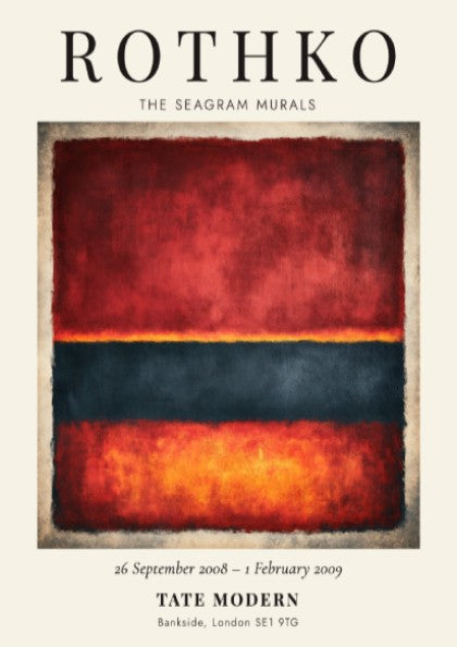 Wall art poster featuring Mark Rothko The Seagram Murals with deep red and orange.