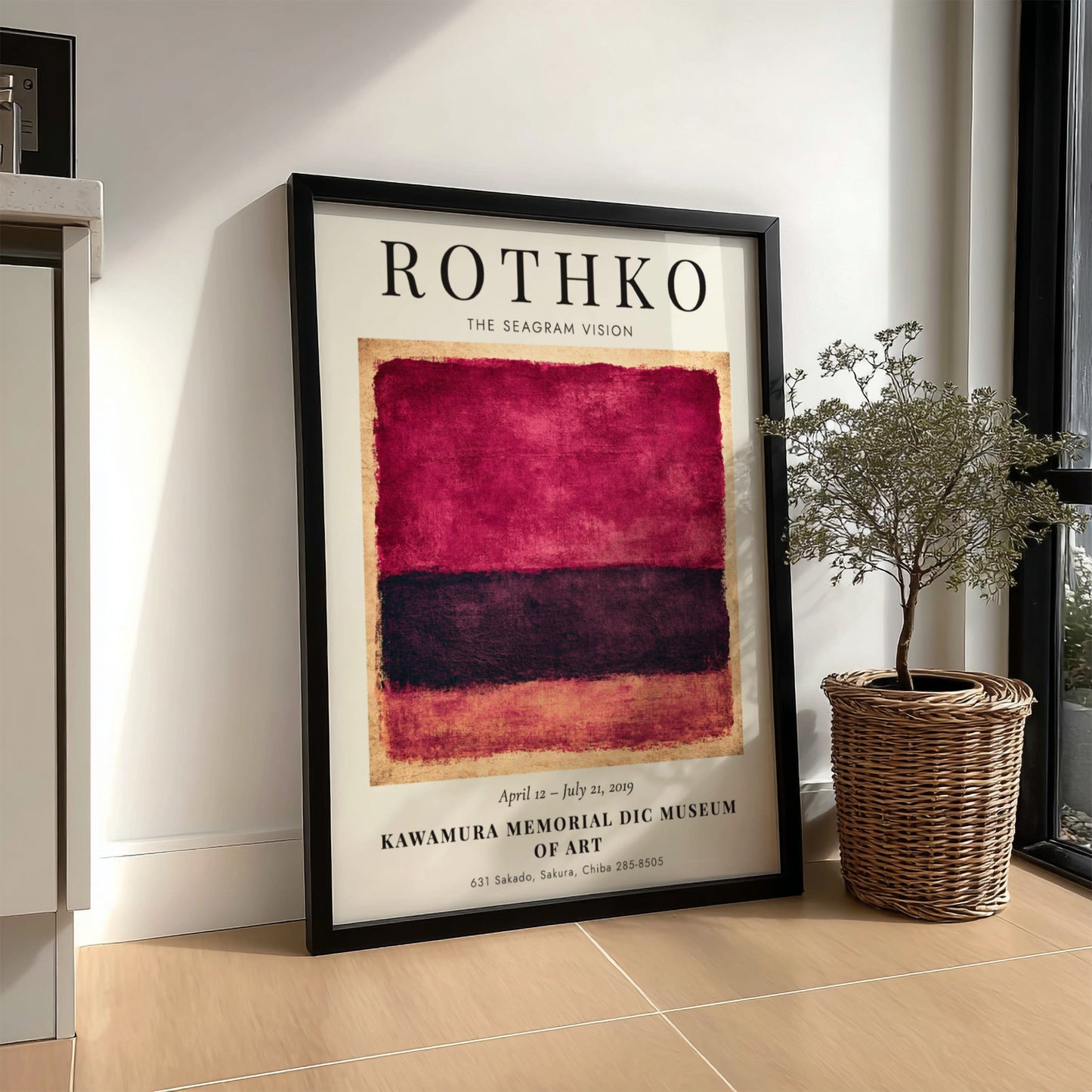 Wall art poster featuring Rothko The Seagram Vision with deep magenta and plum colors.