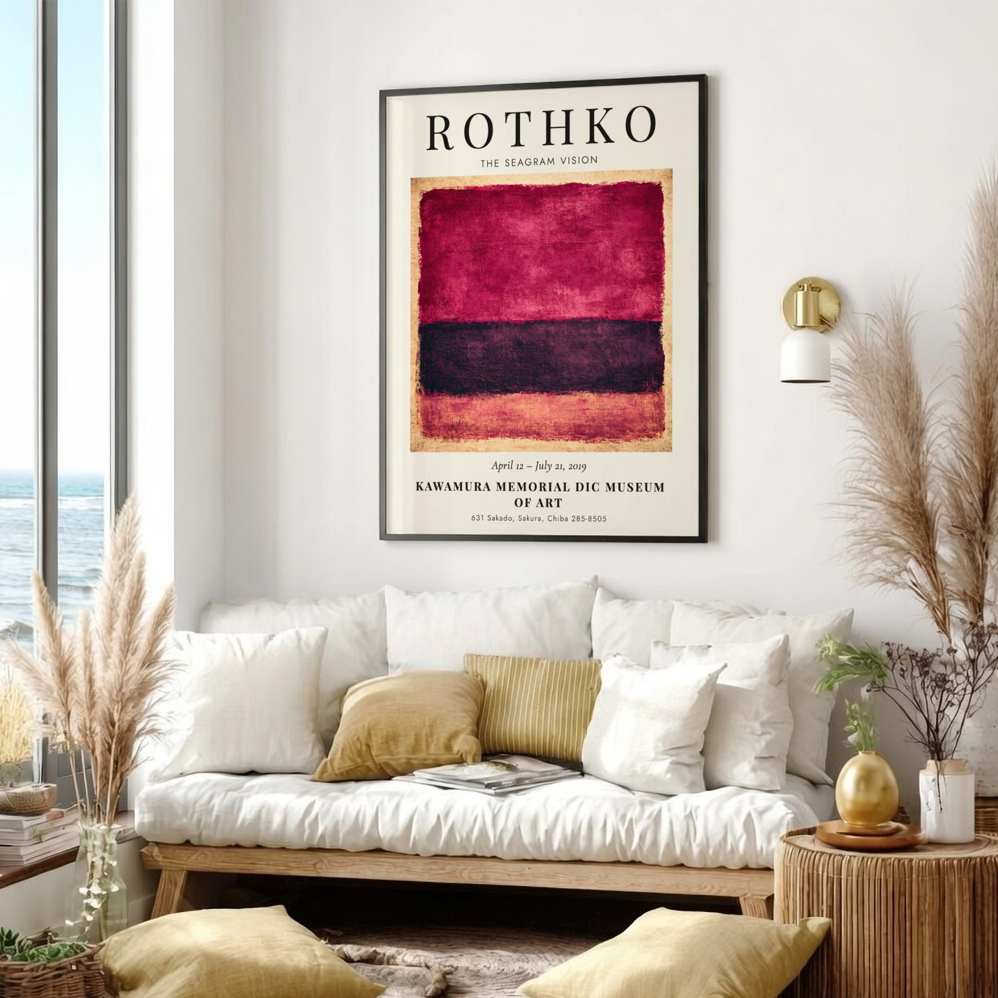 Wall art poster featuring Rothko The Seagram Vision with deep magenta and plum colors.
