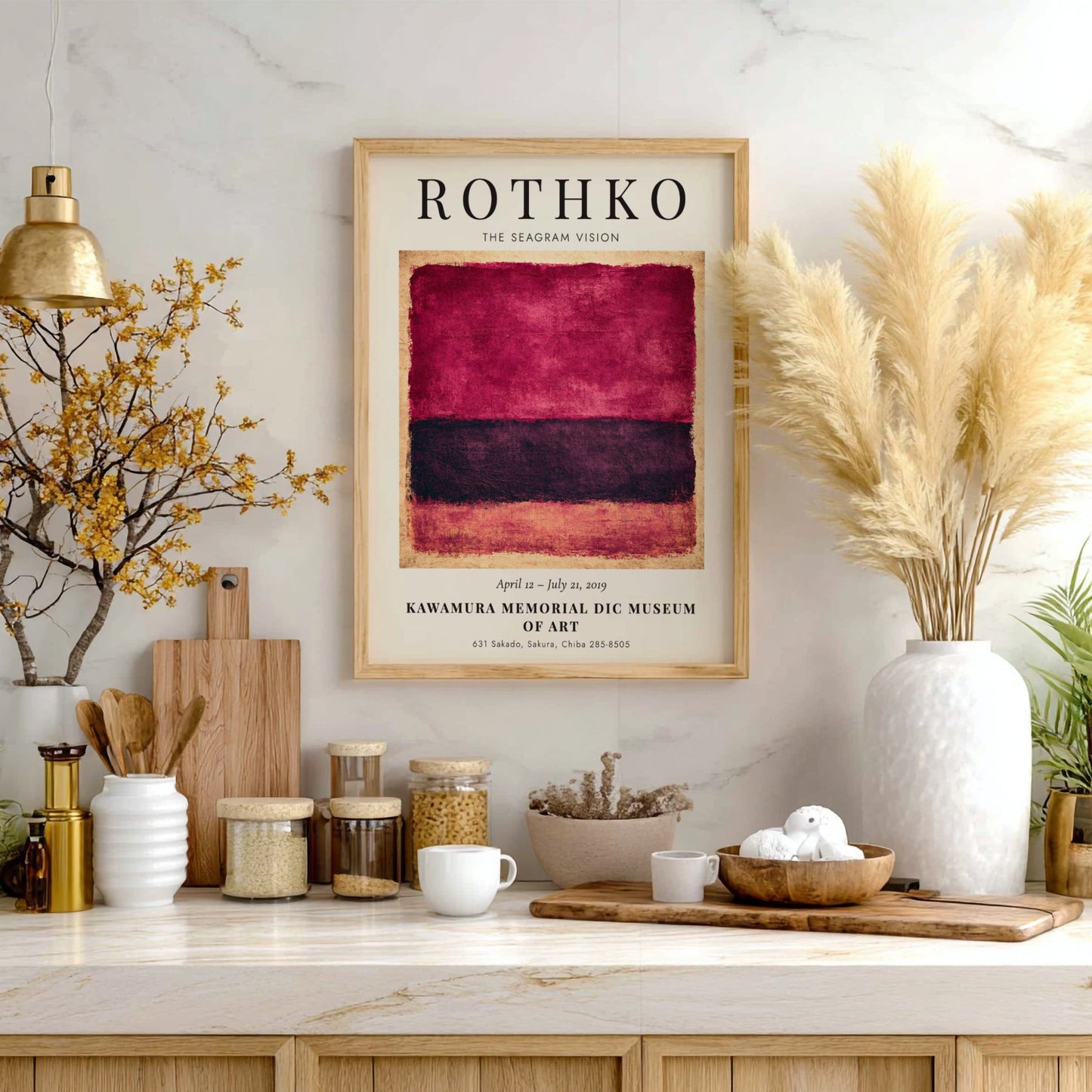 Wall art poster featuring Rothko The Seagram Vision with deep magenta and plum colors.