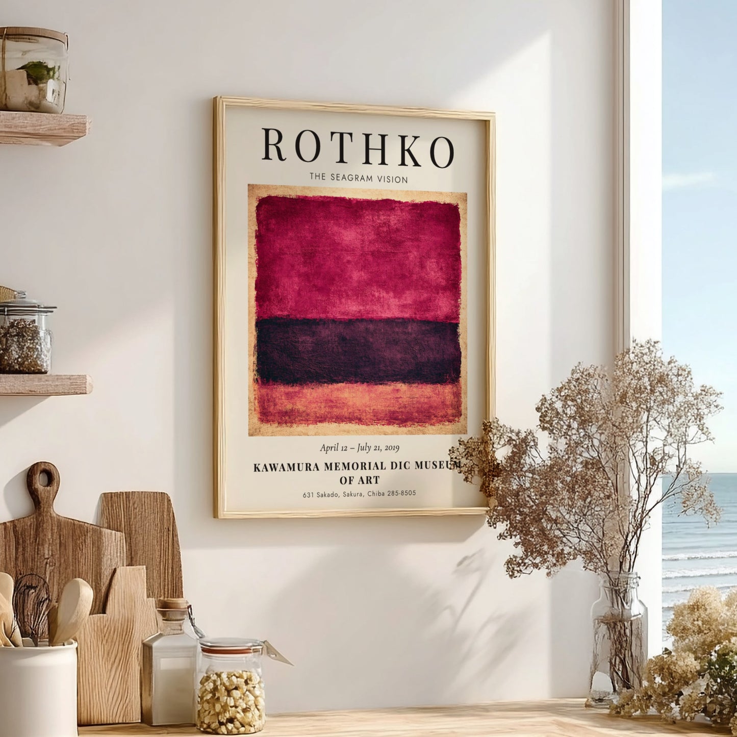 Wall art poster featuring Rothko The Seagram Vision with deep magenta and plum colors.