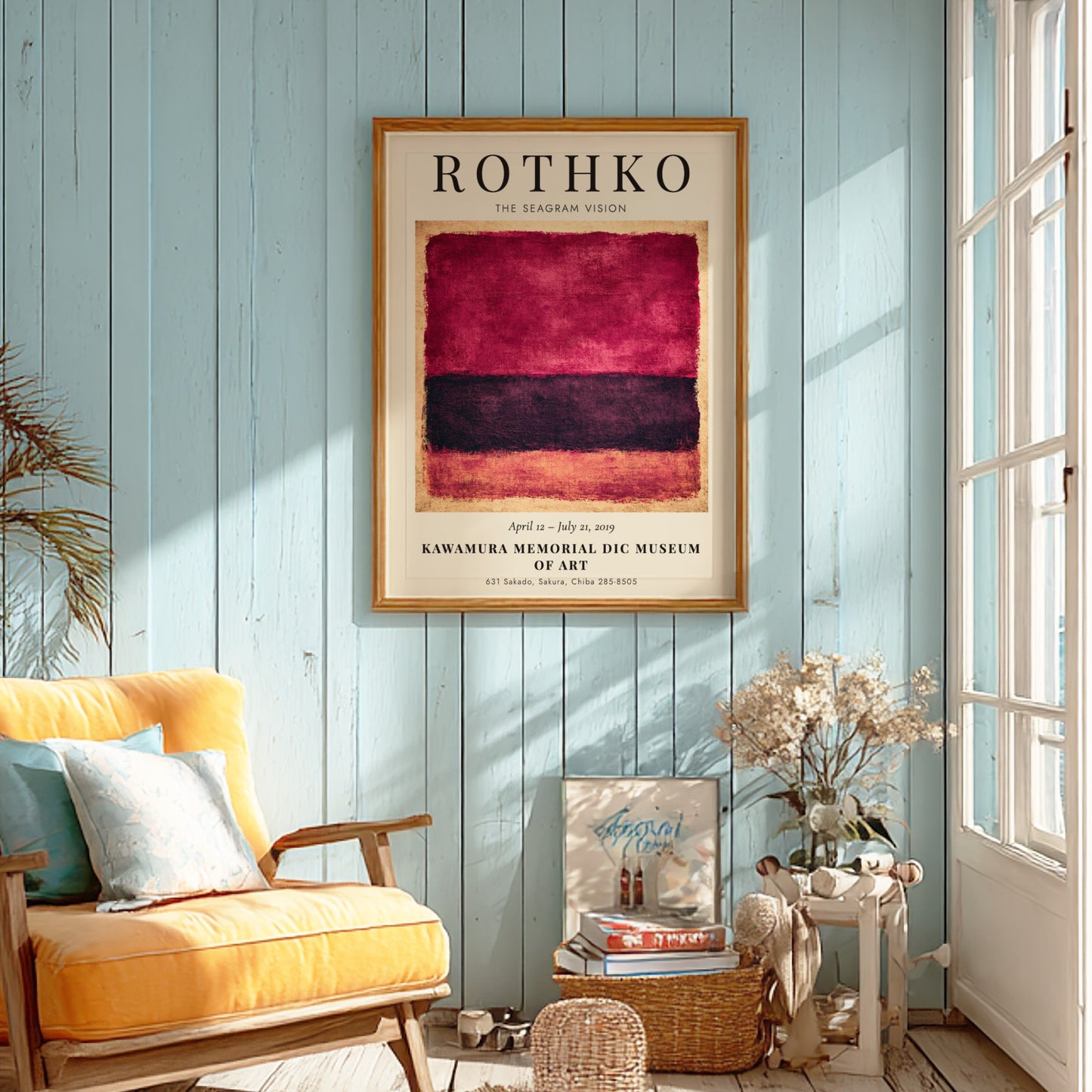 Wall art poster featuring Rothko The Seagram Vision with deep magenta and plum colors.