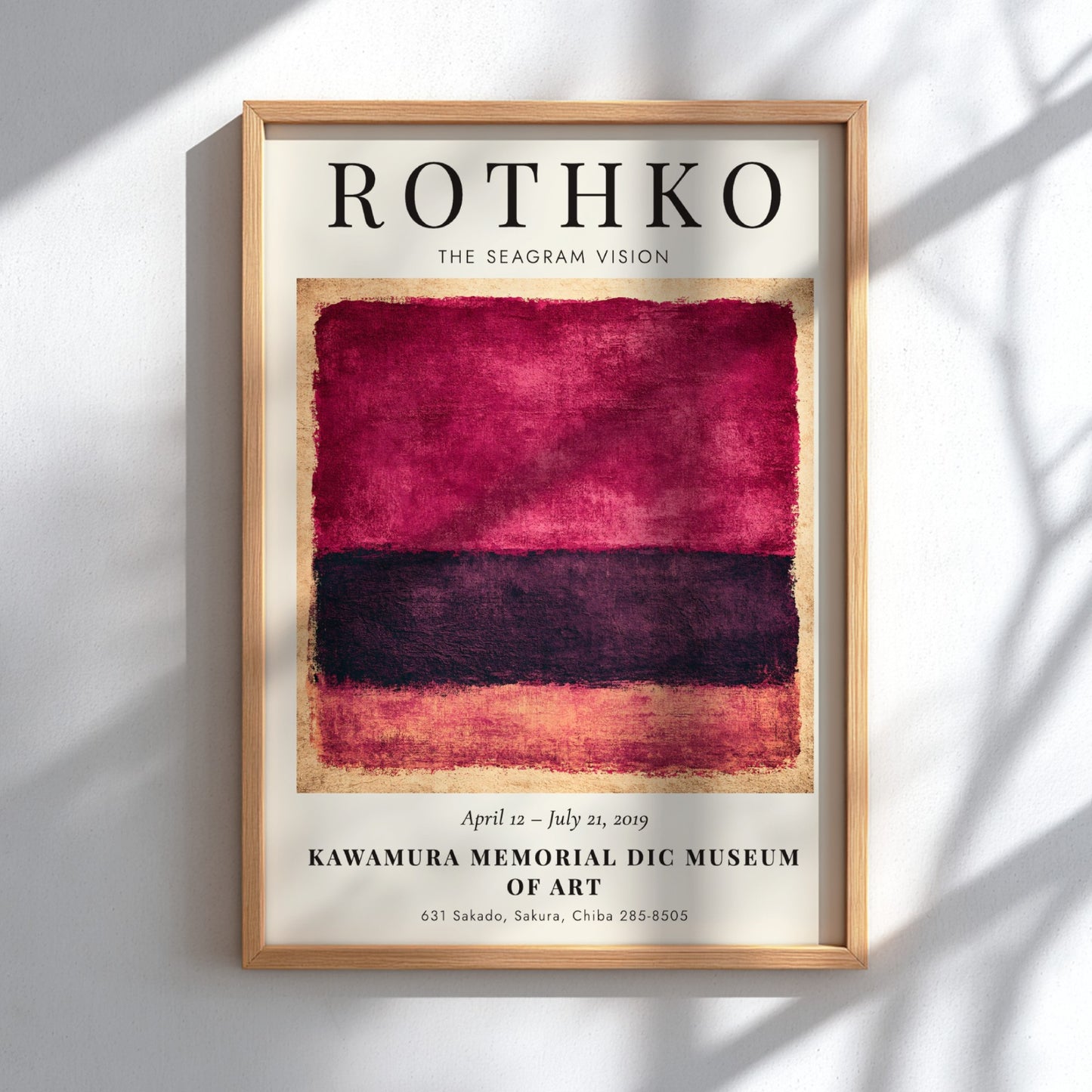 Wall art poster featuring Rothko The Seagram Vision with deep magenta and plum colors.