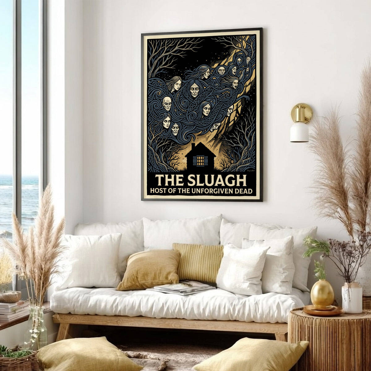 Poster featuring the Sluagh Host of the Unforgiven Dead with swirling spectral faces