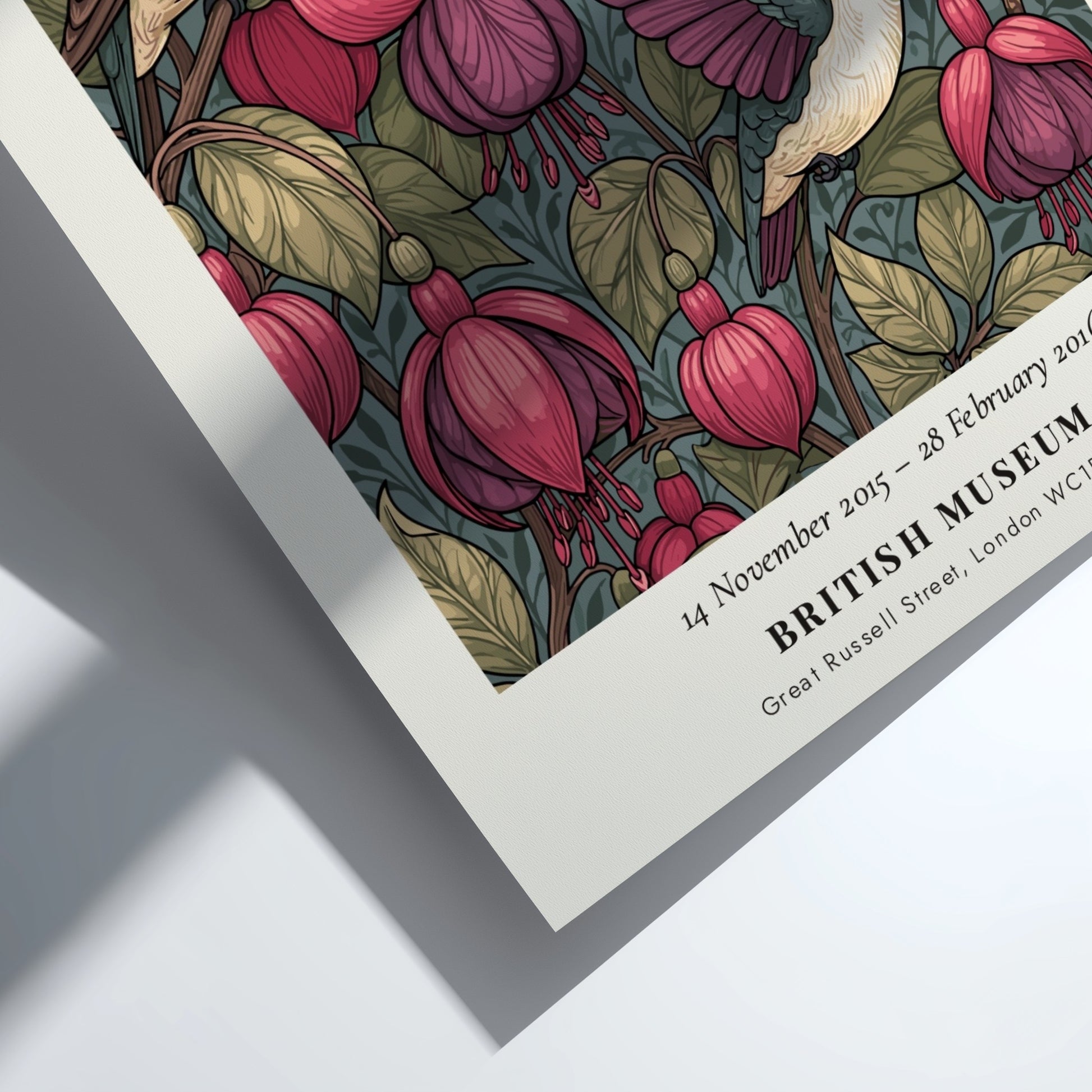 William Morris poster featuring The Socialist Vision with vibrant floral designs and rich colors