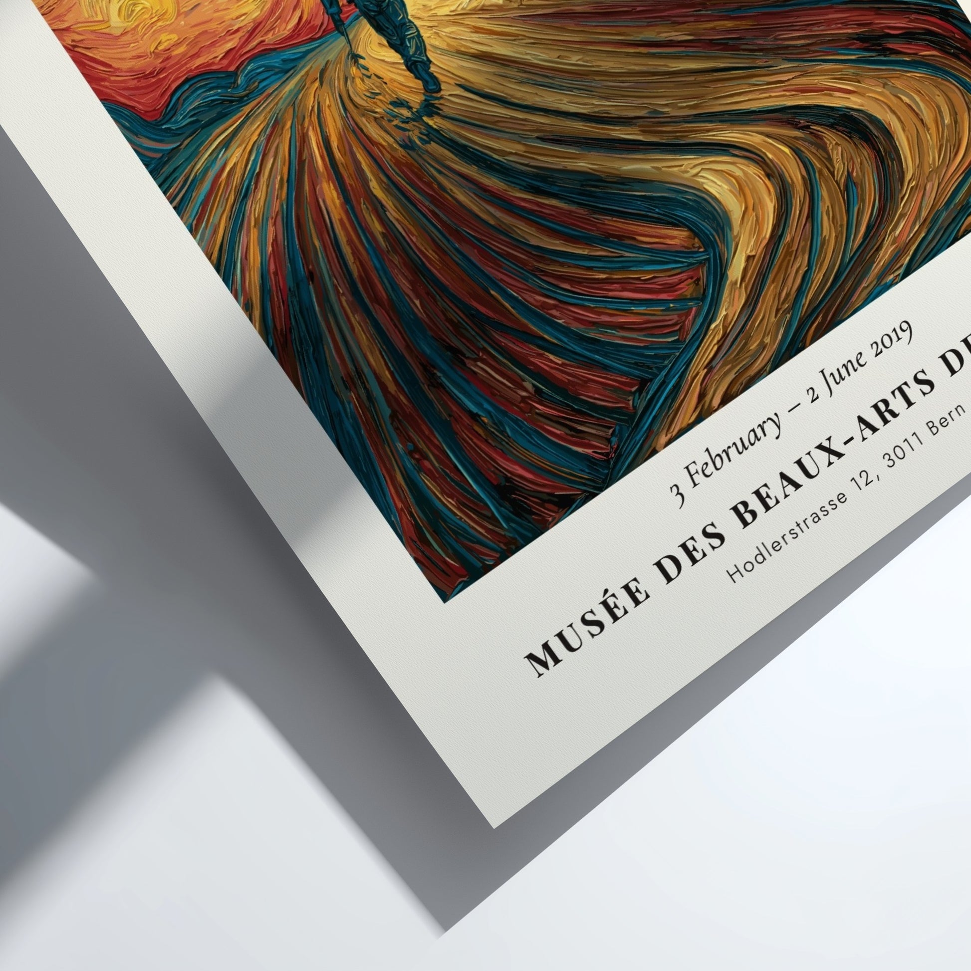 Poster featuring Van Gogh's The Sower with vibrant colors and dynamic brush strokes