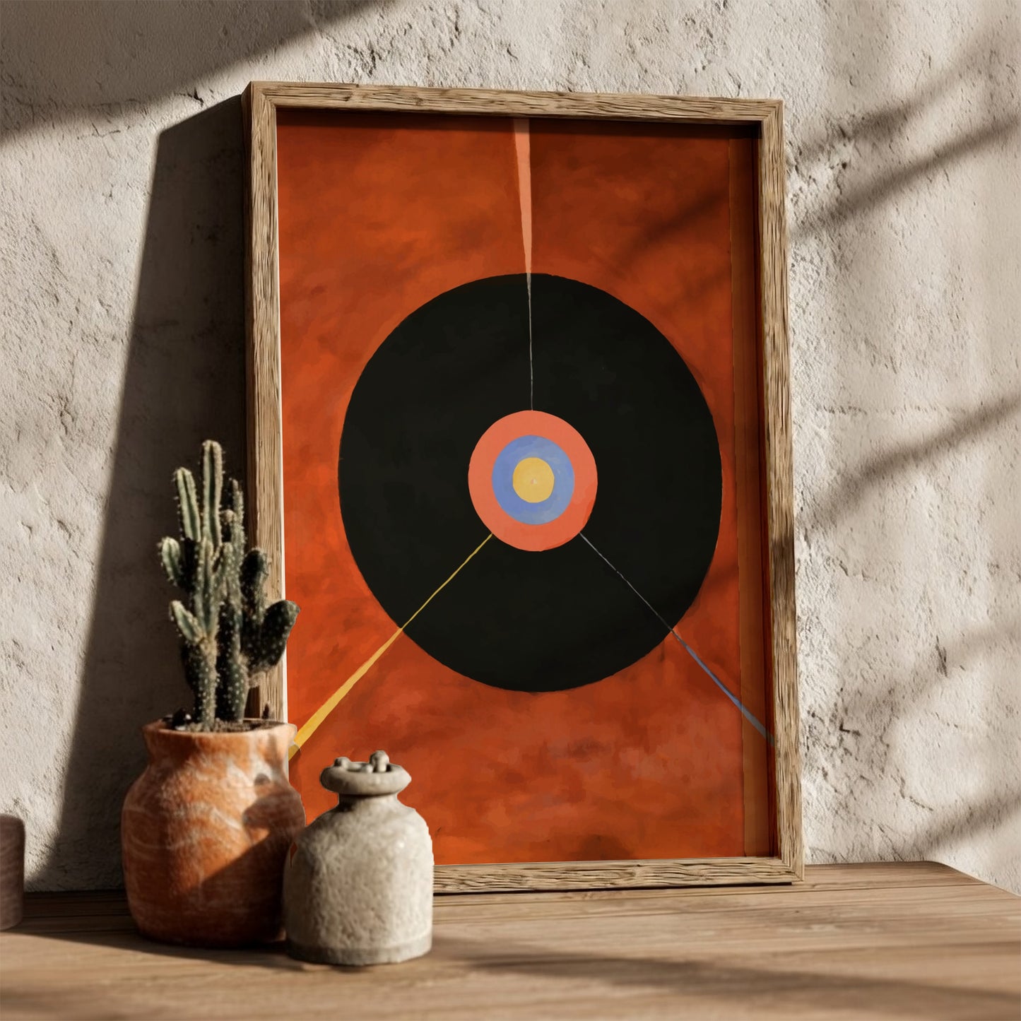 Poster of Hilma af Klint's abstract artwork "The Swan, No. 18" featuring concentric circles and radiating