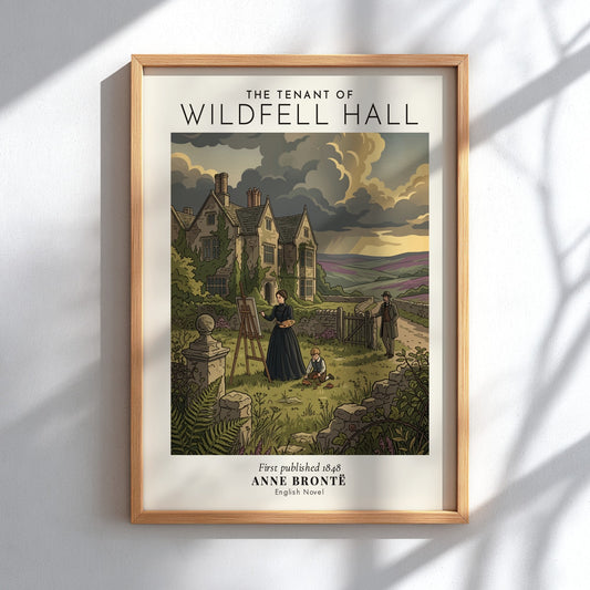 Poster featuring Anne Bronte's The Tenant of Wildfell Hall with a woman painting outdoors