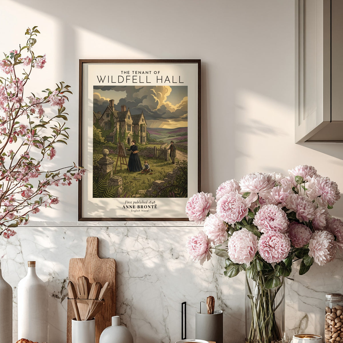 Poster featuring Anne Bronte's The Tenant of Wildfell Hall with a woman painting outdoors