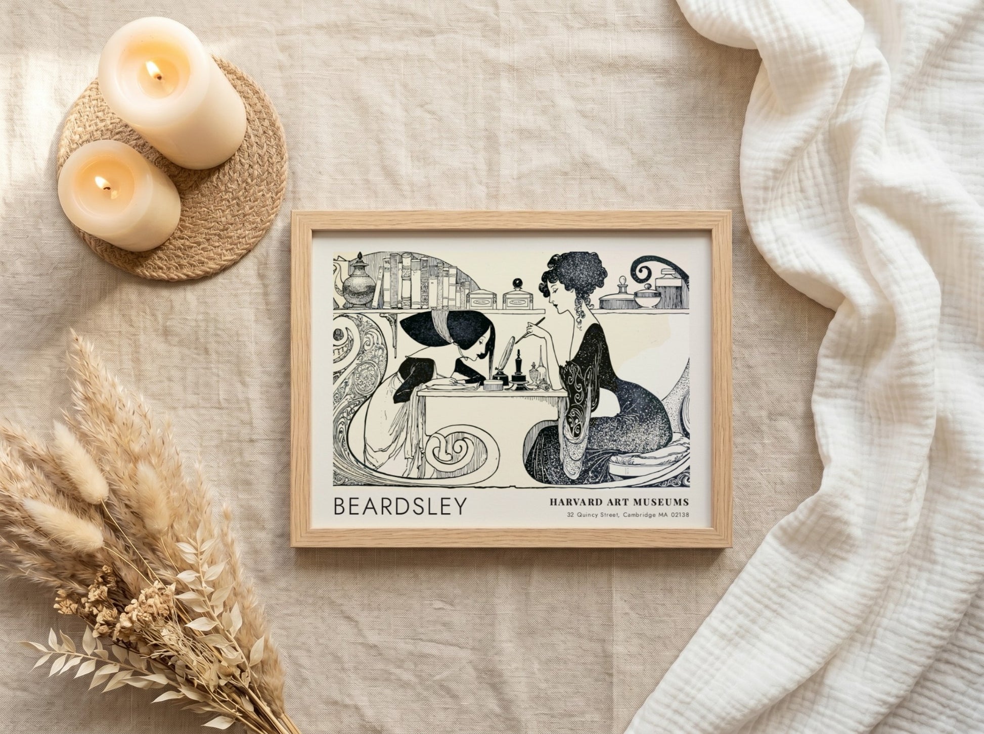 Wall art poster featuring Beardsley's The Toilette of Salome with crisp black ink details.