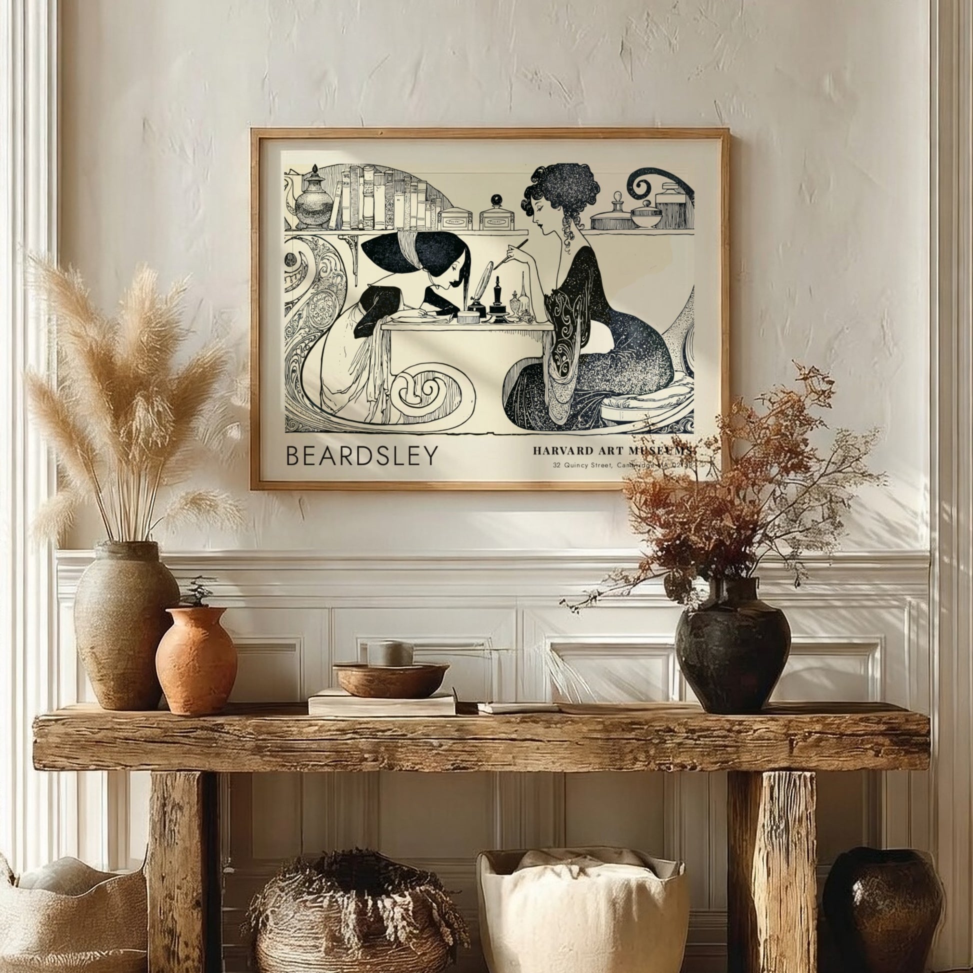 Wall art poster featuring Beardsley's The Toilette of Salome with crisp black ink details.