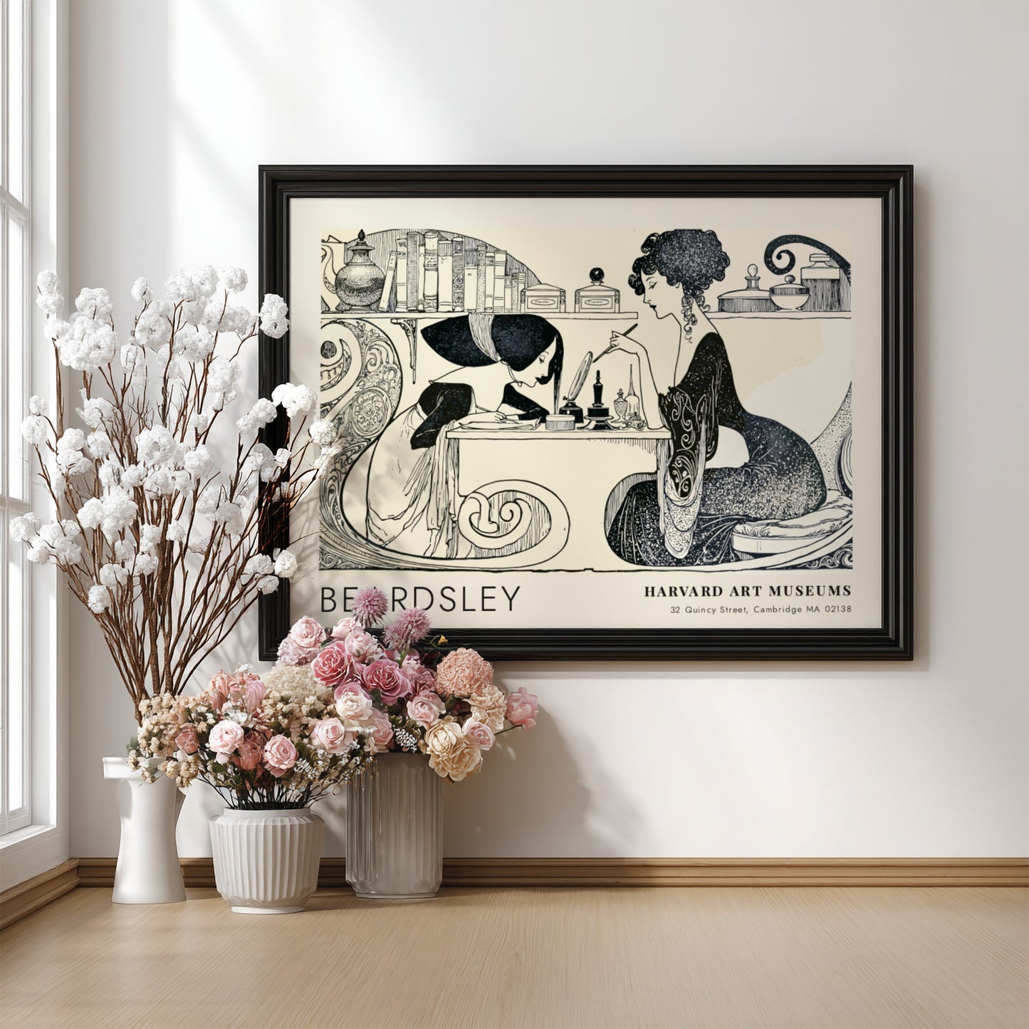 Wall art poster featuring Beardsley's The Toilette of Salome with crisp black ink details.