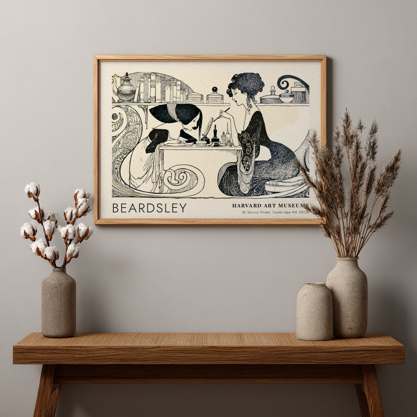 Wall art poster featuring Beardsley's The Toilette of Salome with crisp black ink details.