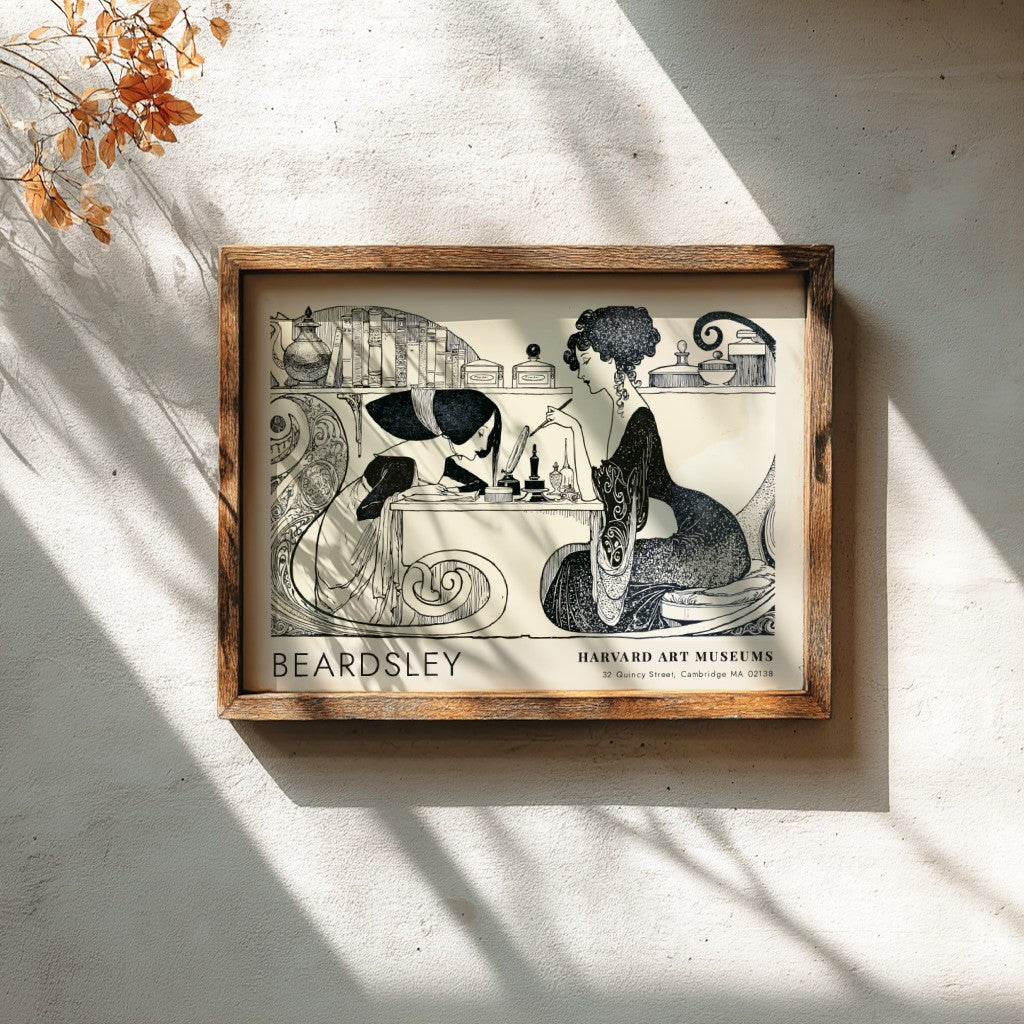 Wall art poster featuring Beardsley's The Toilette of Salome with crisp black ink details.