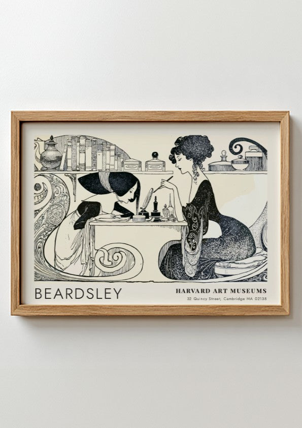 Wall art poster featuring Beardsley's The Toilette of Salome with crisp black ink details.