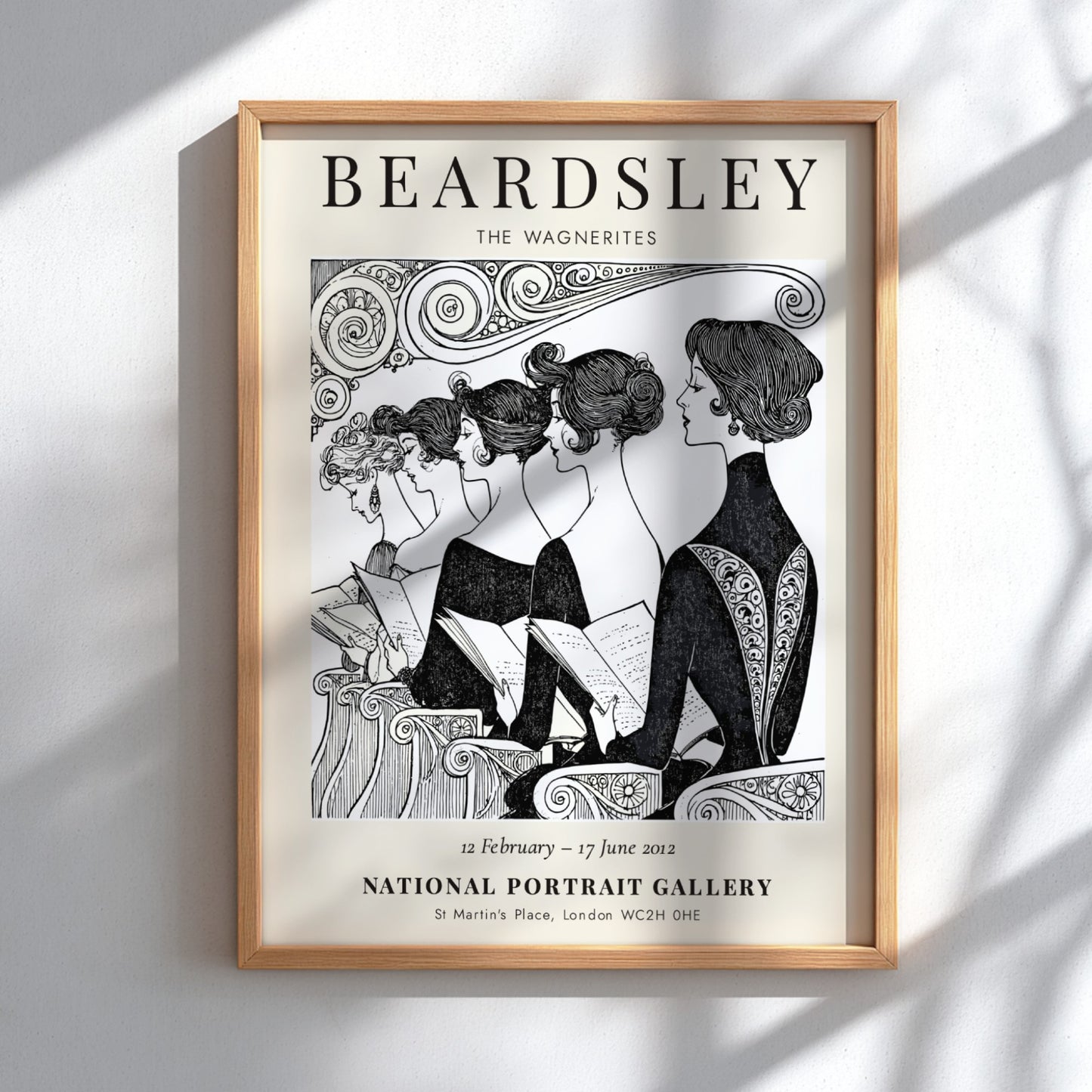 Aubrey Beardsley poster featuring The Wagnerites, intricate black and white design