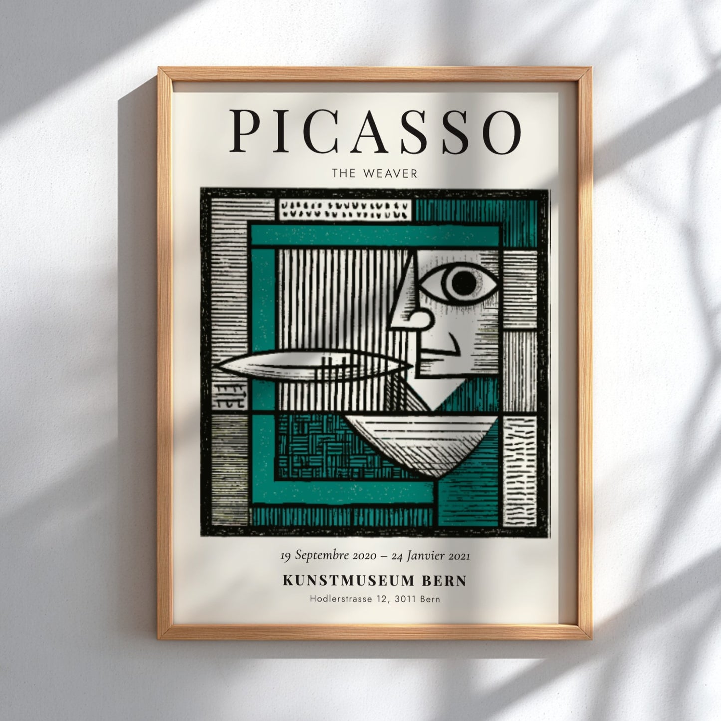 Picasso inspired poster featuring The Weaver in vibrant colors and geometric shapes