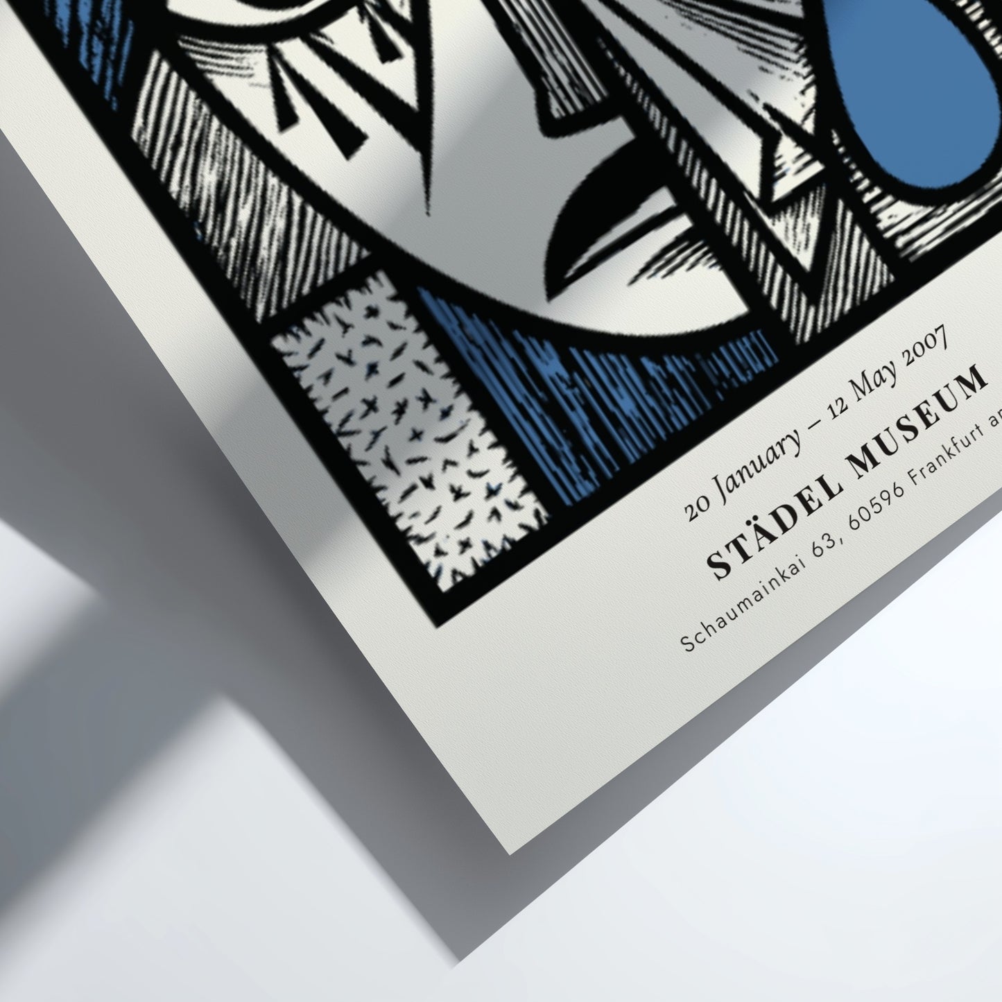 Picasso inspired poster featuring The Weeping Woman in bold colors and cubist style