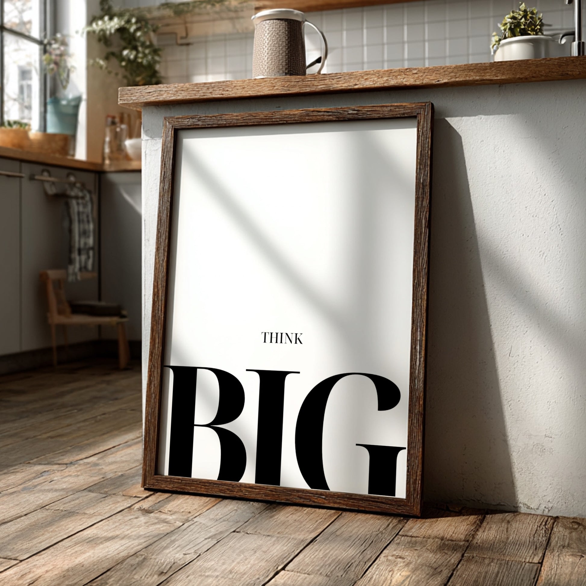 Think Big: White - Modern Minimalist Motivational Wall Art