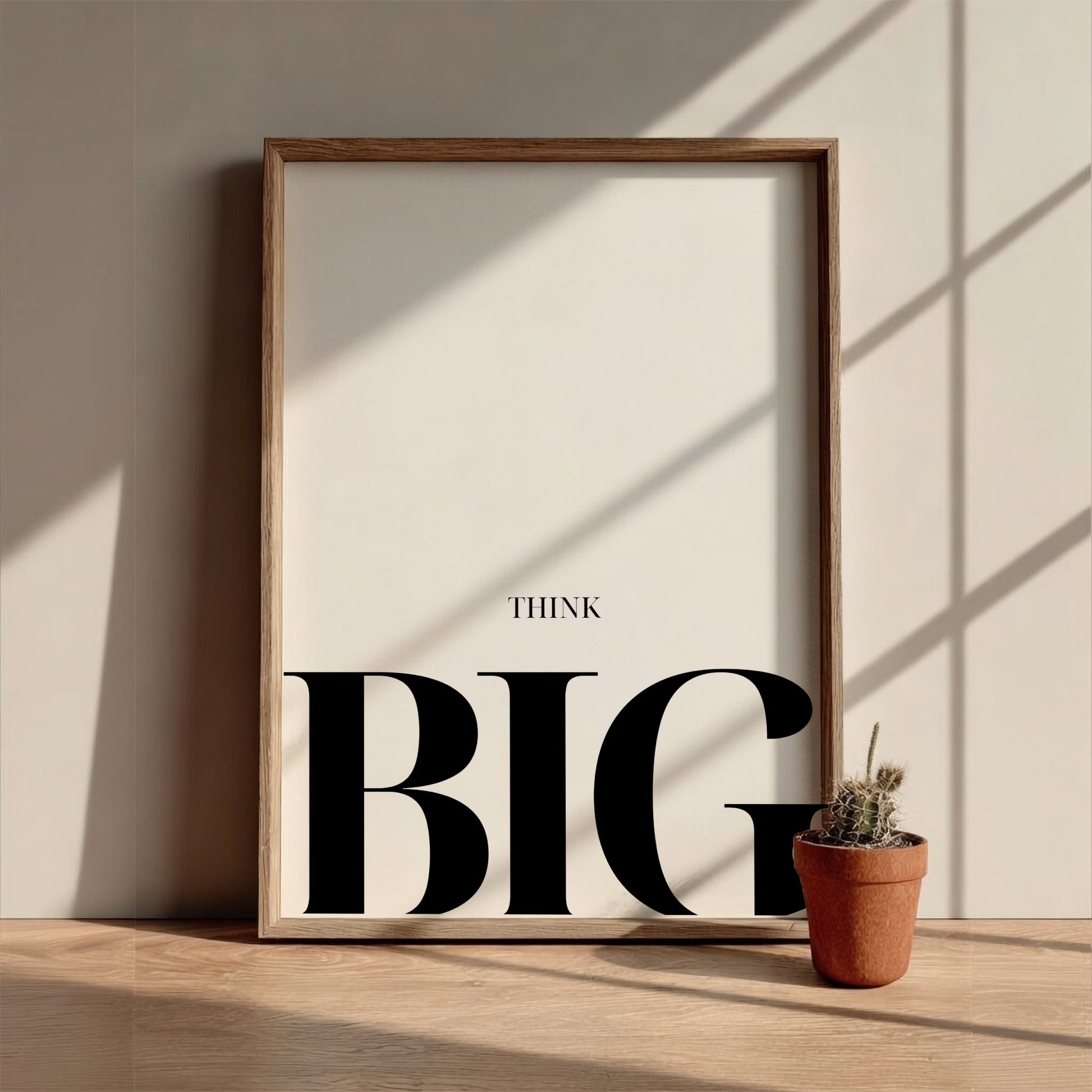 Think Big: White - Modern Minimalist Motivational Wall Art