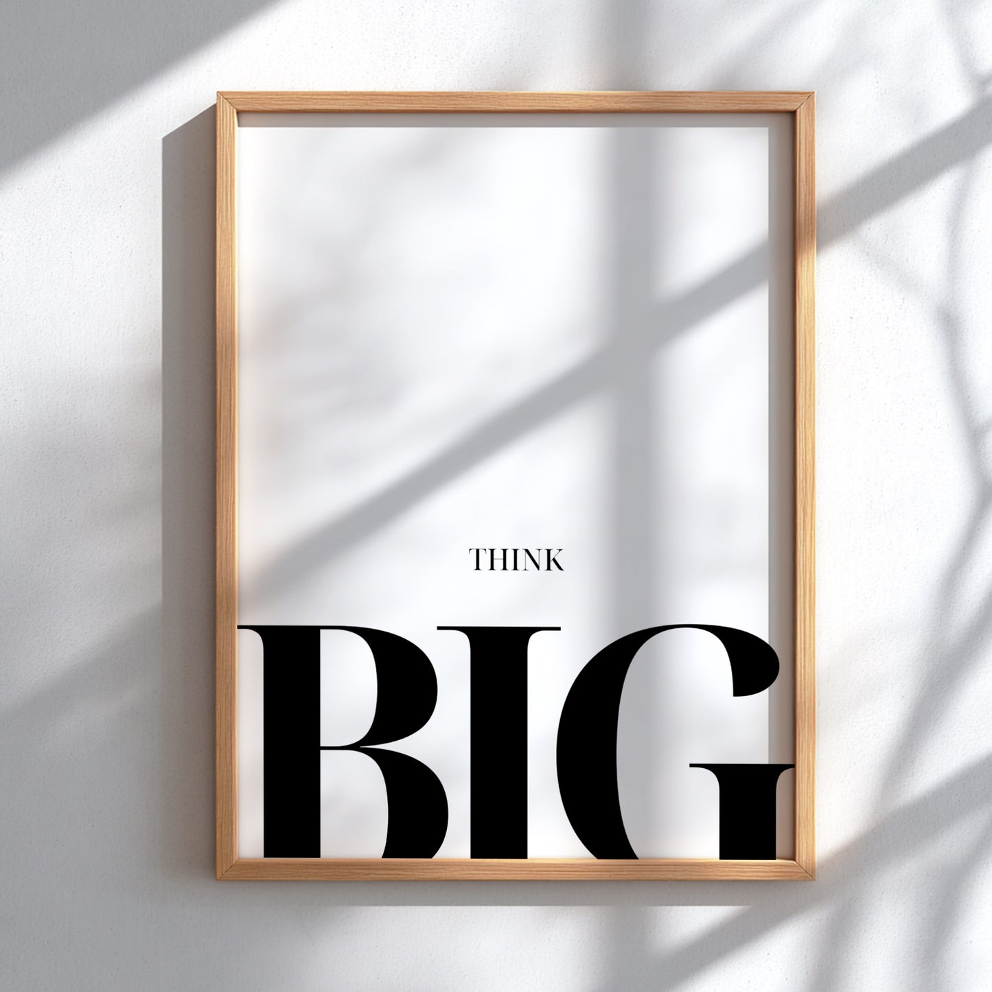 Think Big: White - Modern Minimalist Motivational Wall Art