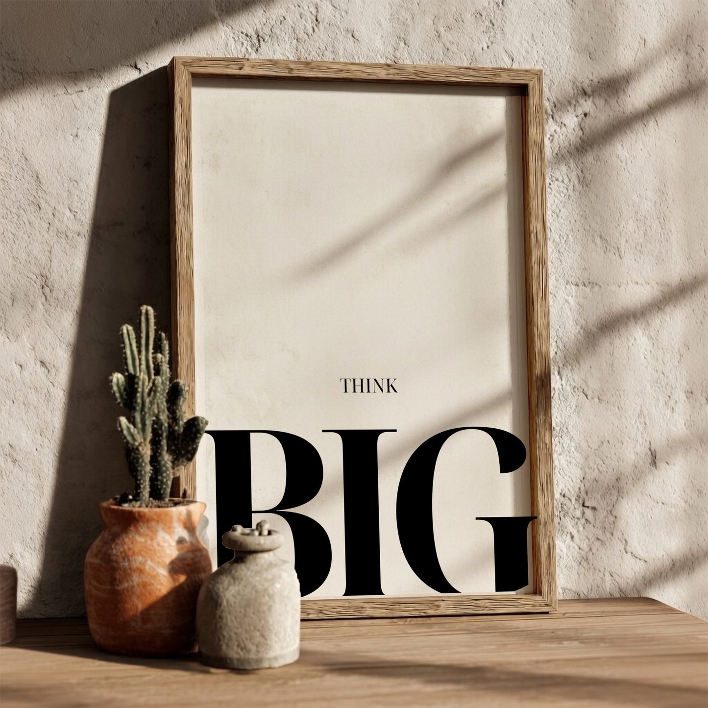 Think Big: White - Modern Minimalist Motivational Wall Art