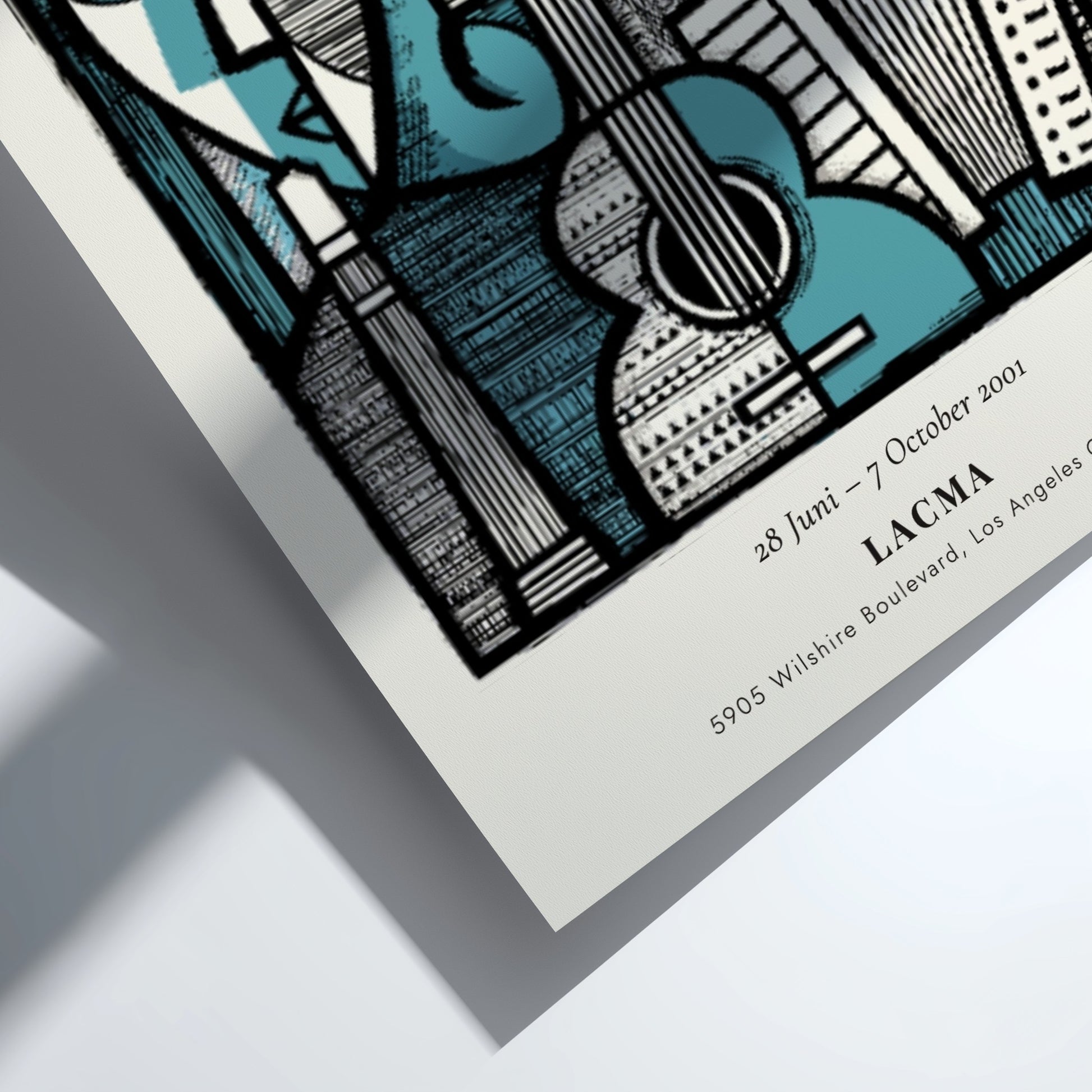 Picasso inspired poster featuring Three Musicians in bold colors and geometric shapes